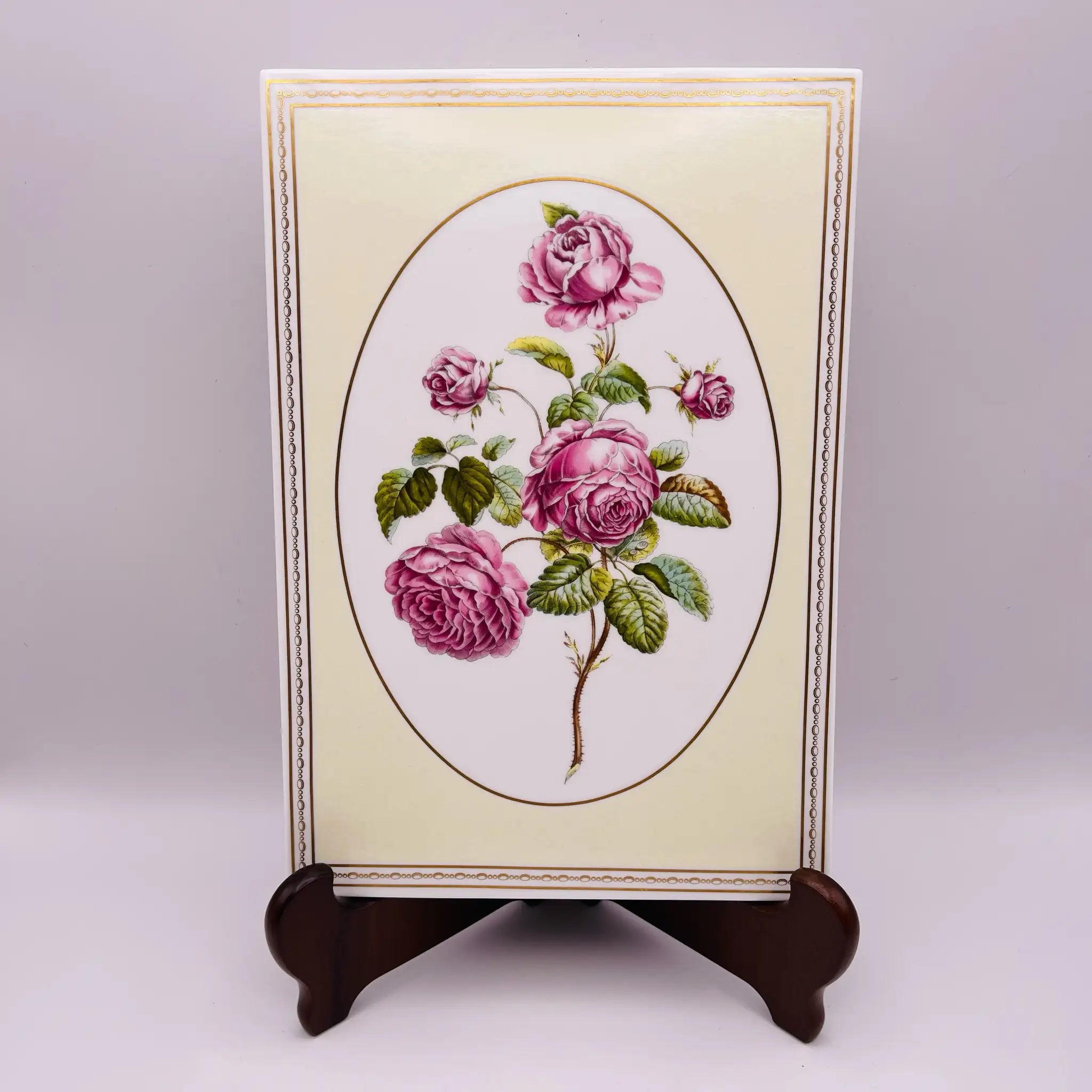 【リユース】 陶板 / Royal Worcester(ロイヤル ウースター) / プロビンス・ローズ / 箱あり 未使用 / 箱付き