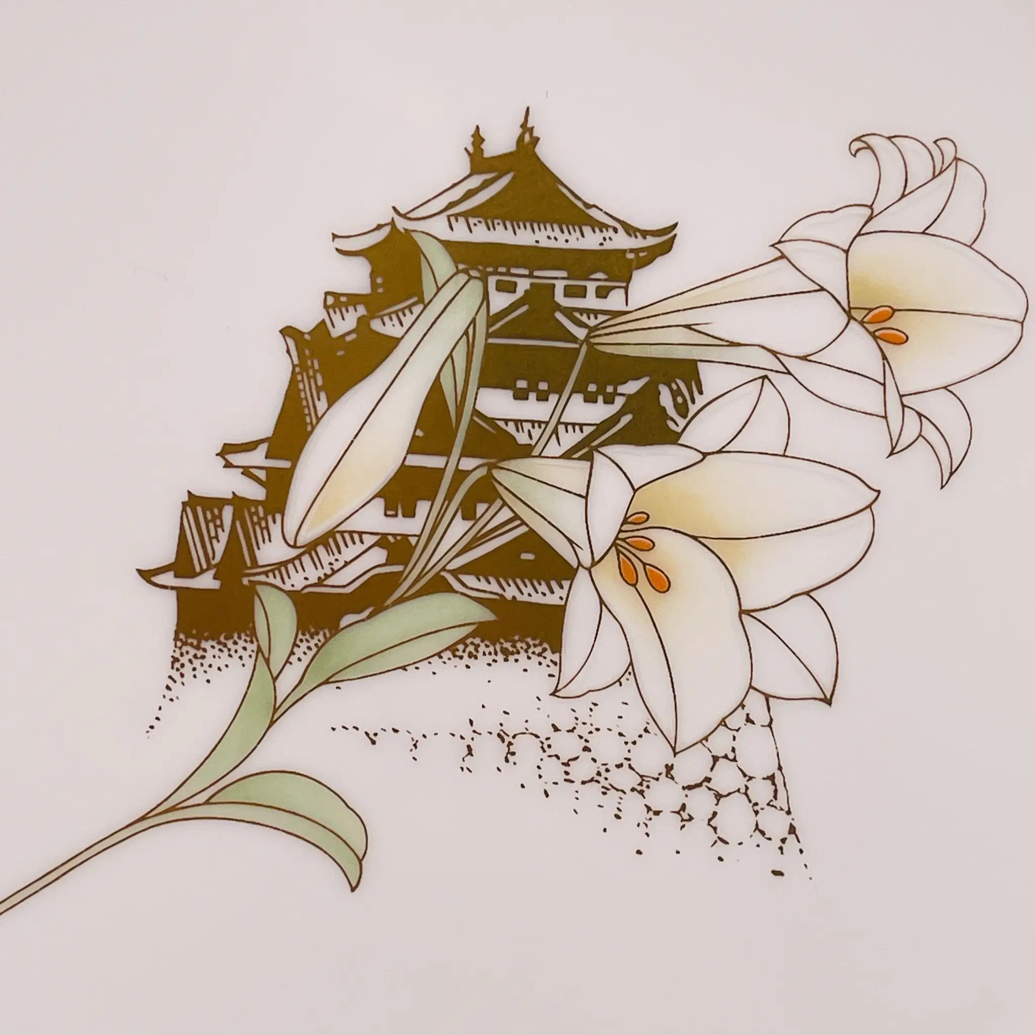 【リユース】 プレート(皿) / Noritake(ノリタケ) / 花金彩 / Bone China / 未使用 箱あり