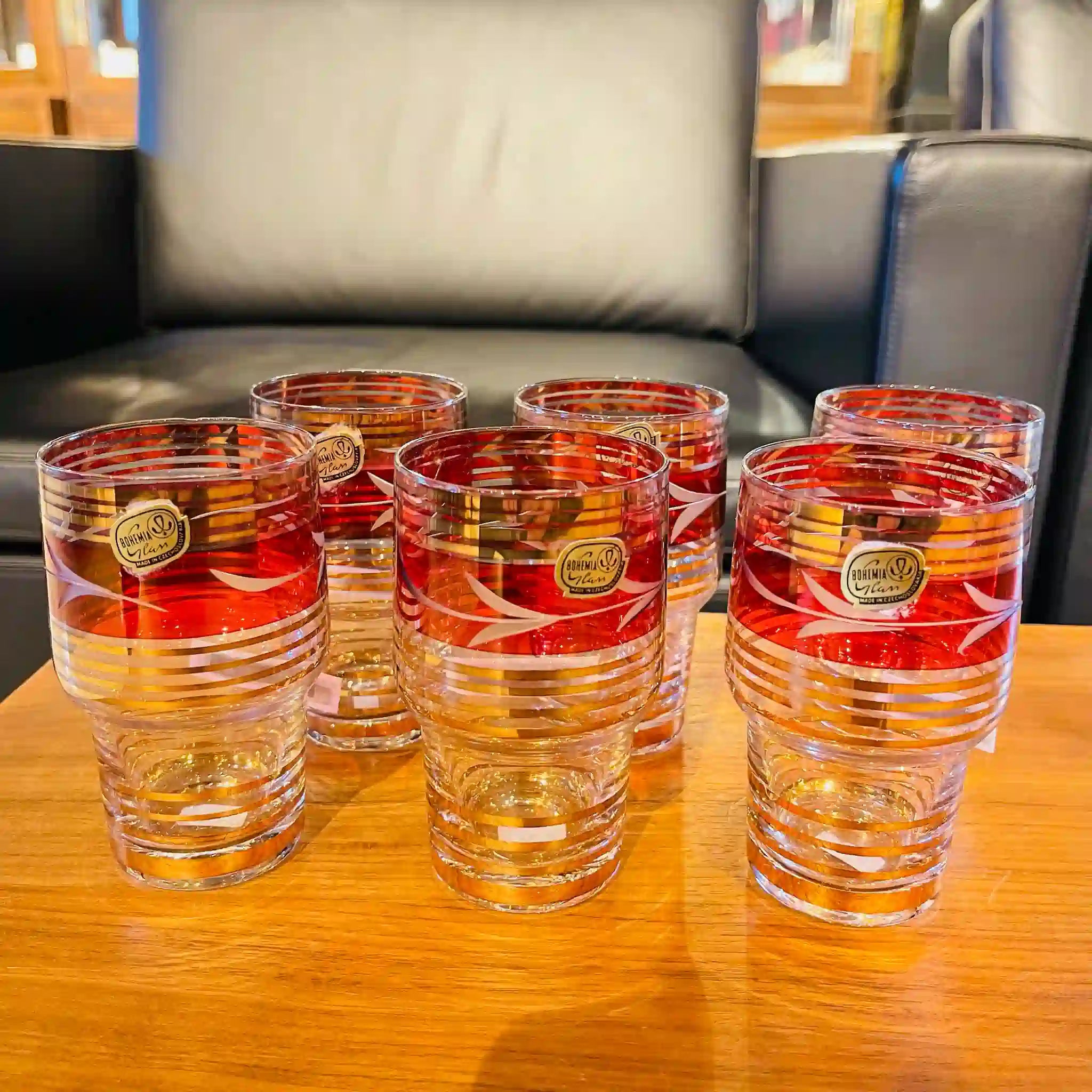 【リユース】 グラス 6P / BOHEMIA Cristal(ボヘミア クリスタル) / チェコ / 未使用,箱あり / 箱付き