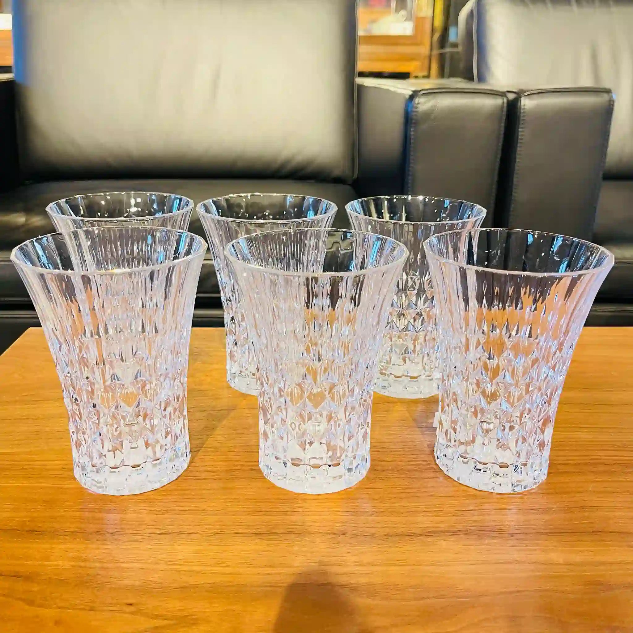 【リユース】 ダイヤモンドタンブラー 6P / クリスタルダルク / フランス / 未使用