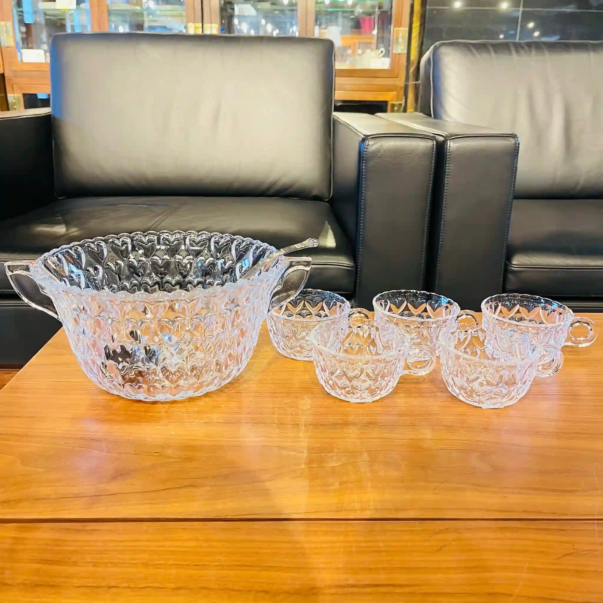 【リユース】 パンチボウルセット / ボウル・レードル・カップ 5P / フルーツポンチ 昭和レトロ