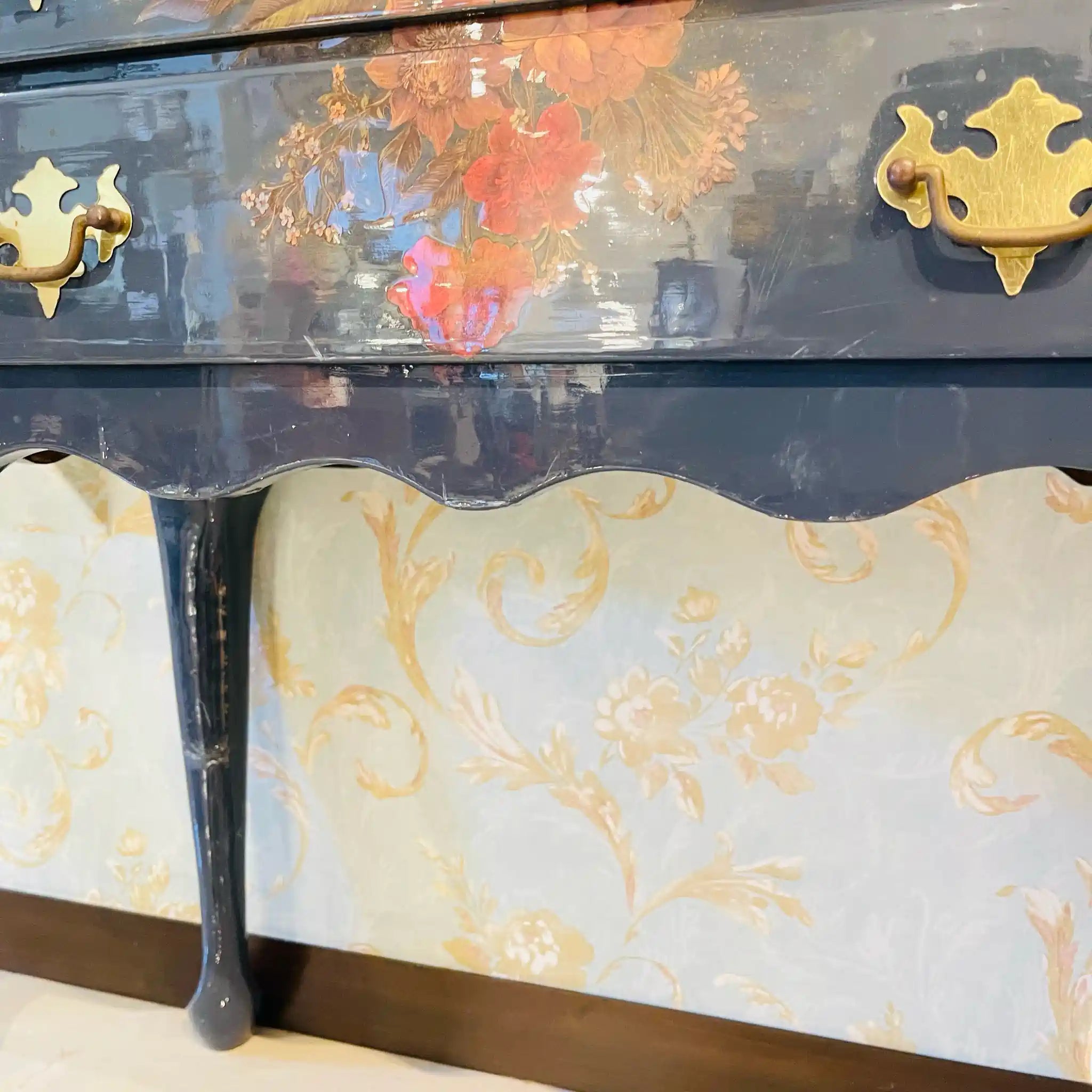 【リユース】 デコパージュ キャビネット