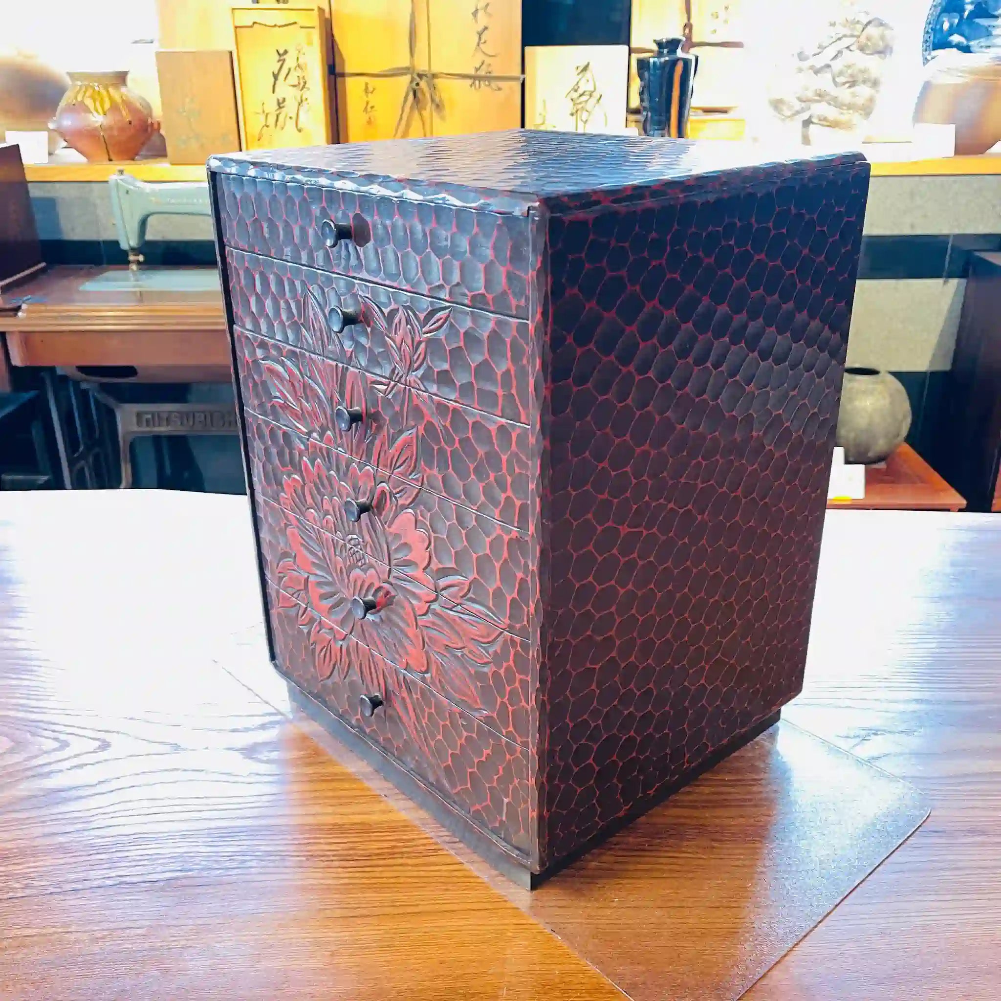 【骨董品】 ミニチェスト 6段