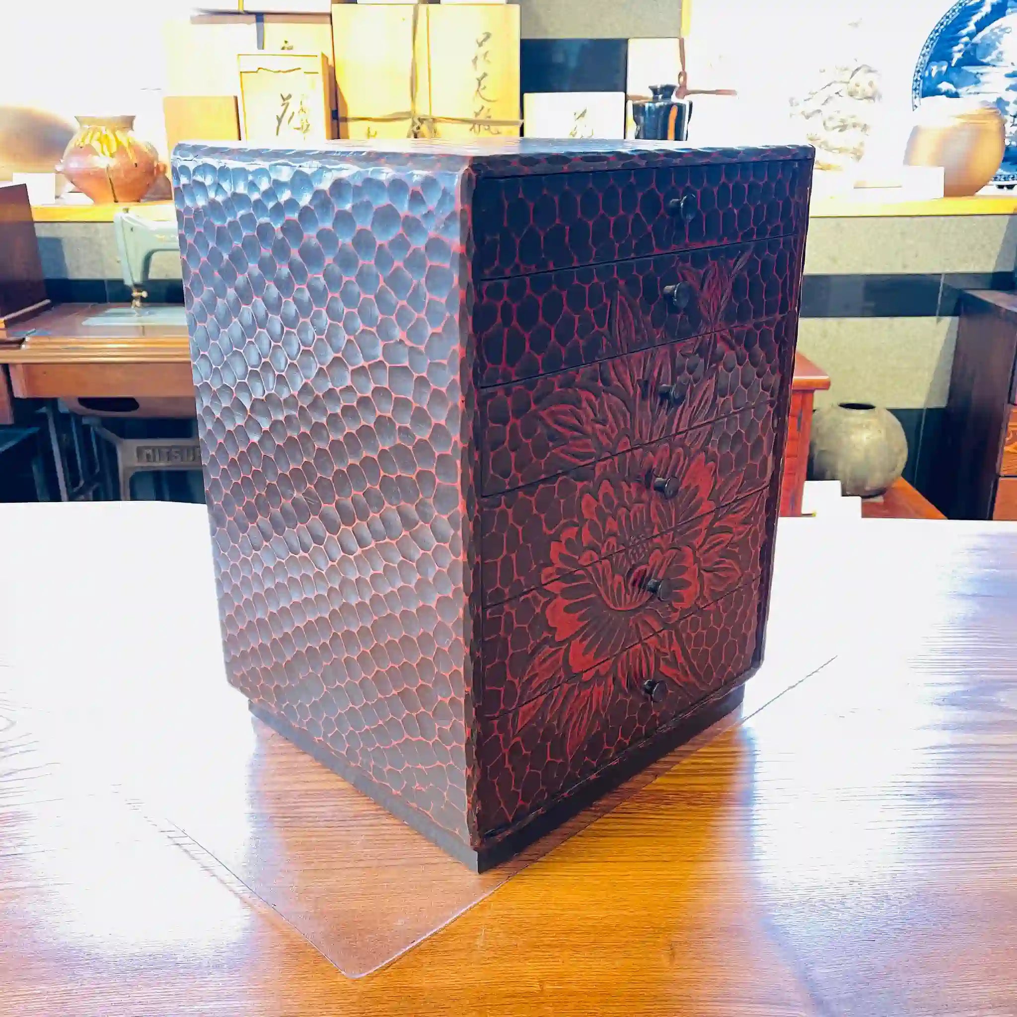 【骨董品】 ミニチェスト 6段