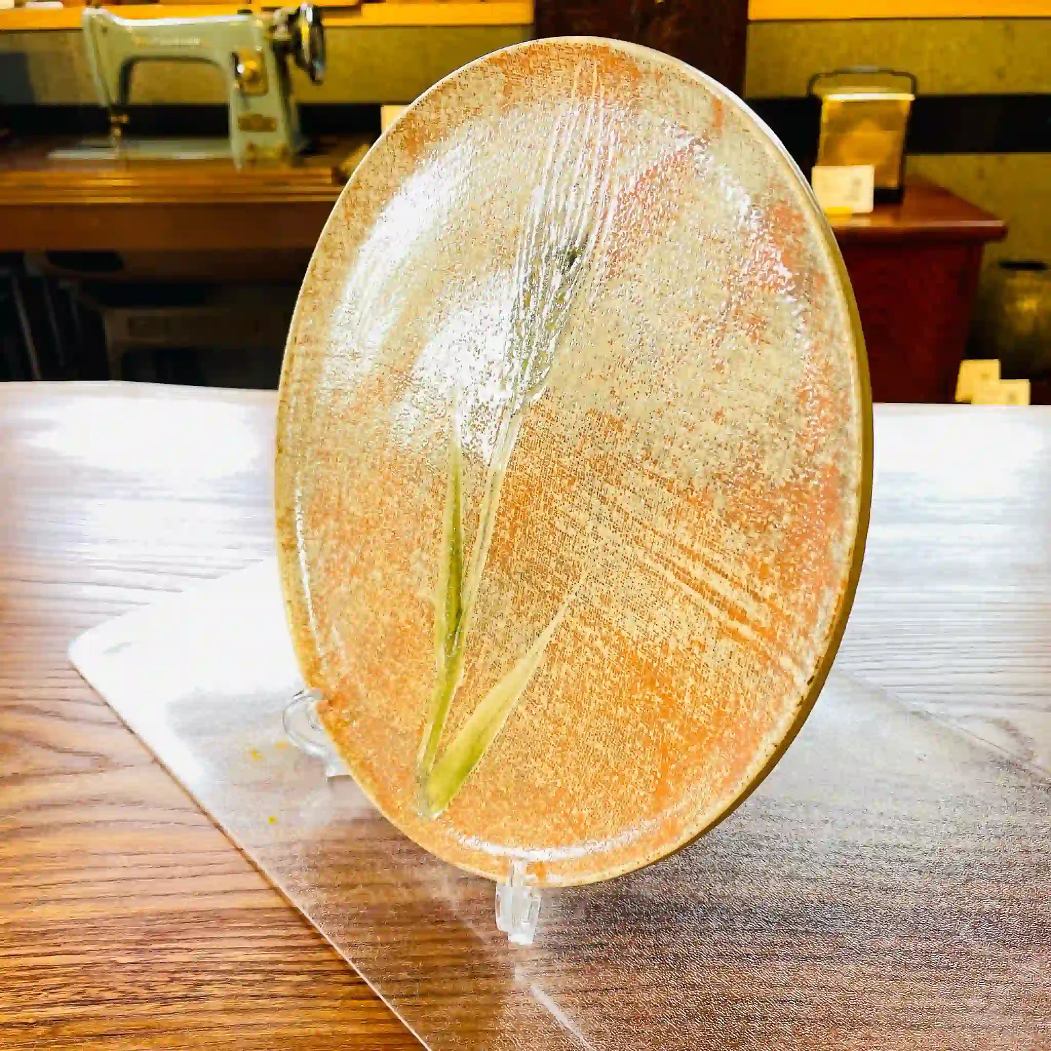 【骨董品】 丸皿 / 鈴木青々 / 瀬戸焼 / 布目麦文皿