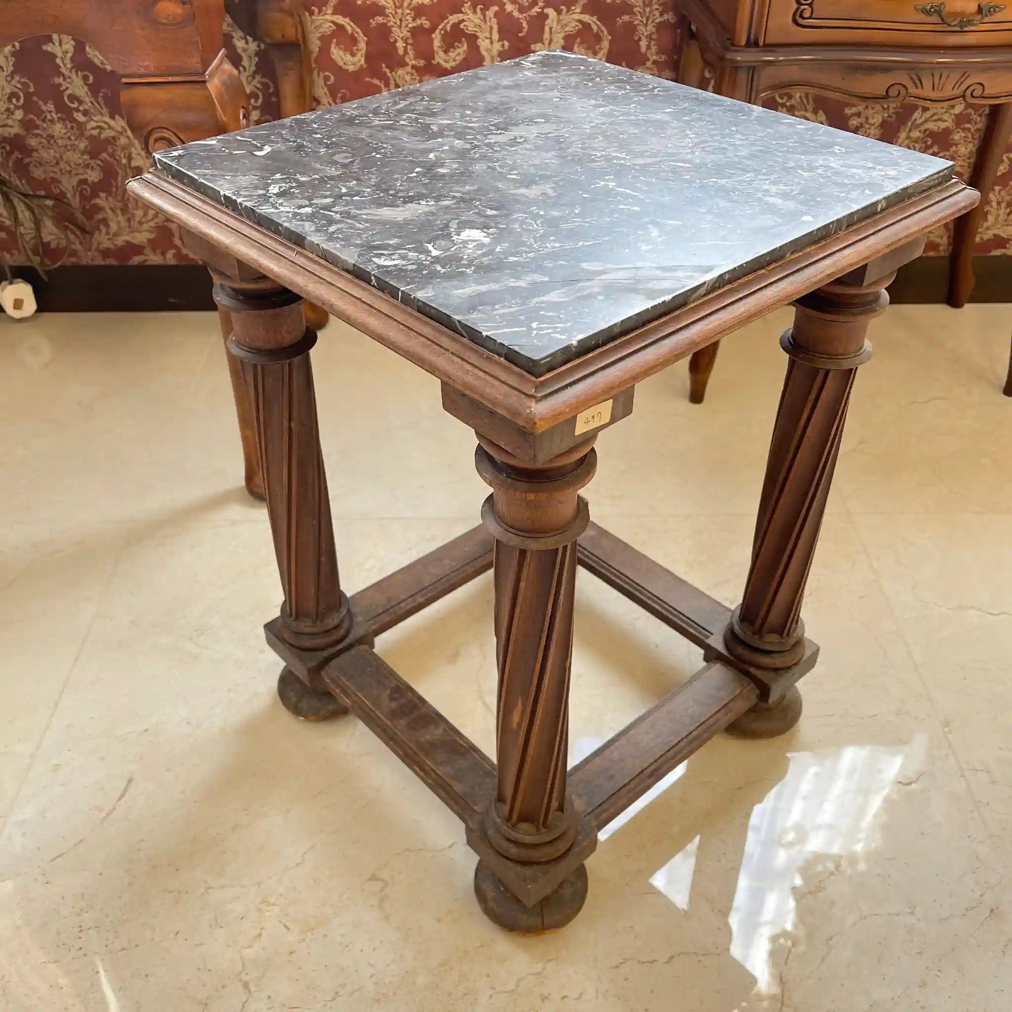 Antique side table / Walnut / Directly imported from France