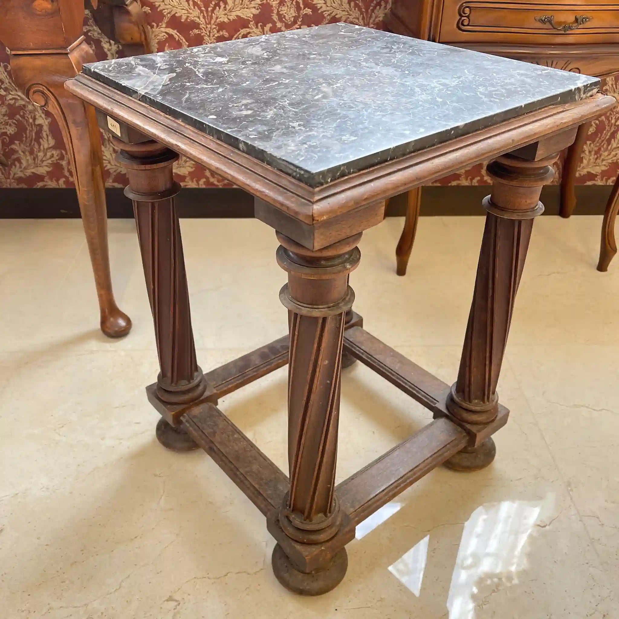 Antique side table / Walnut / Directly imported from France