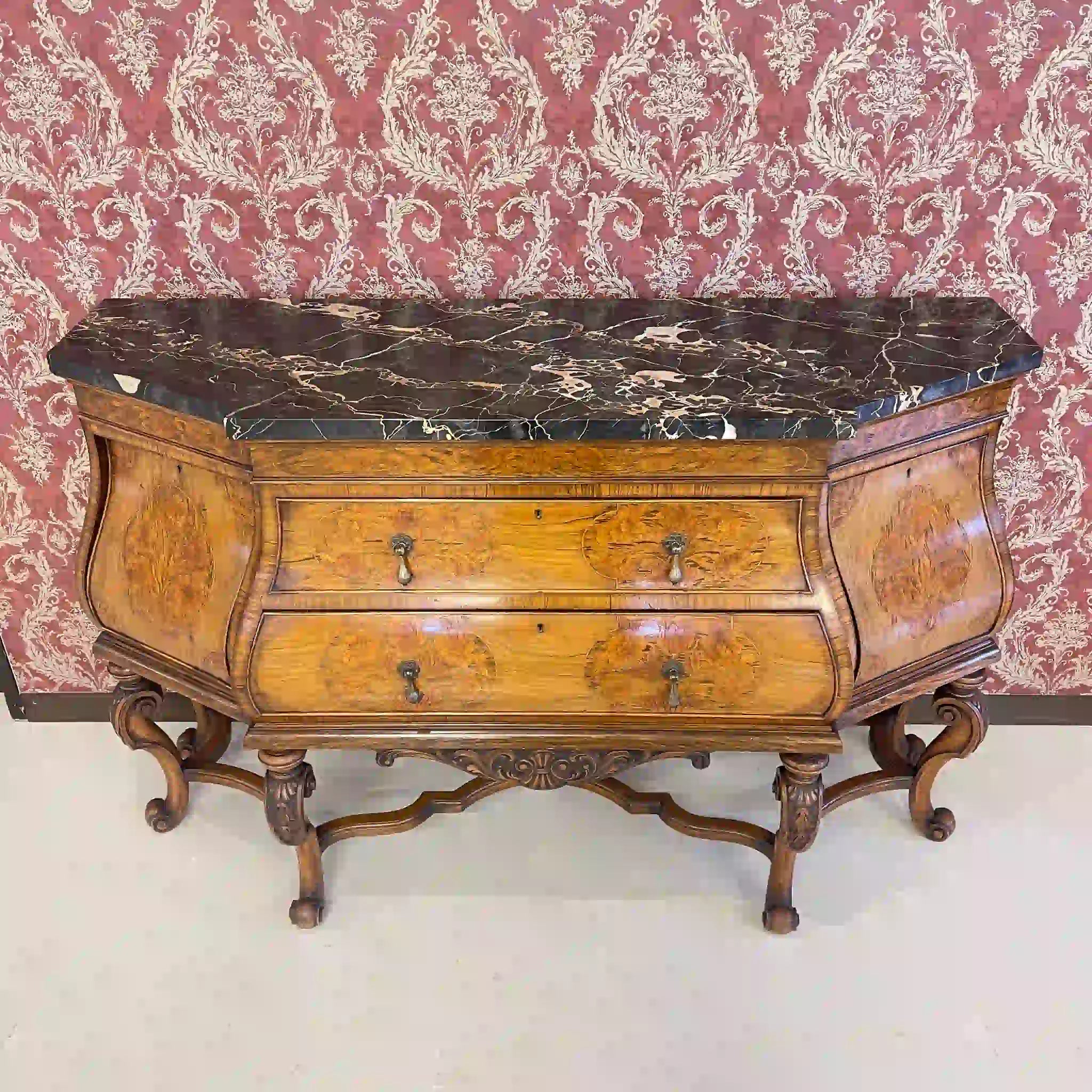 【アンティーク】 コモド コンソール / ボンベイ型 / 1900年代 / ウォールナット材 / ドイツ