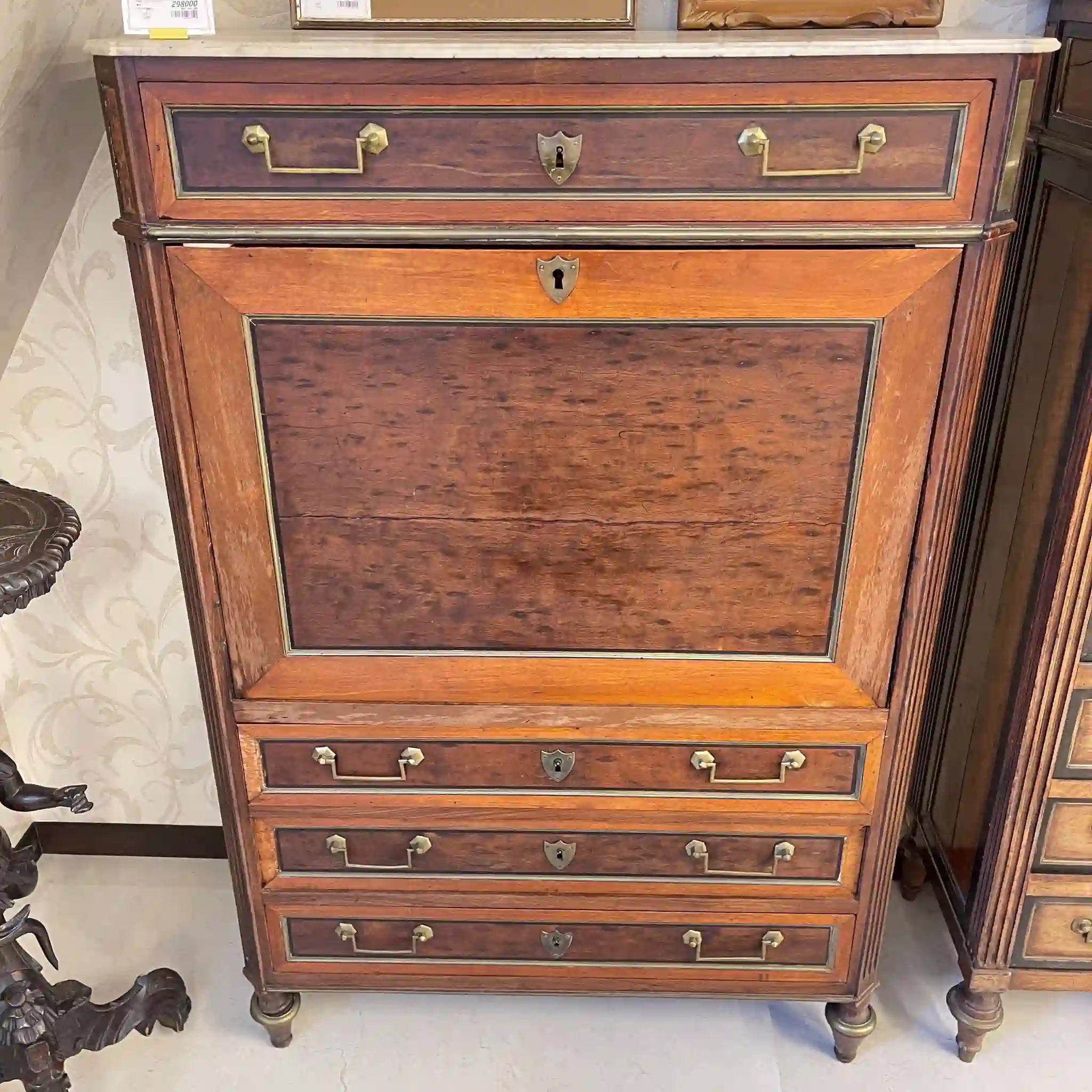 [古董] 大理石面寫字桌 / 秘書桌 / 18世紀末，法國 /