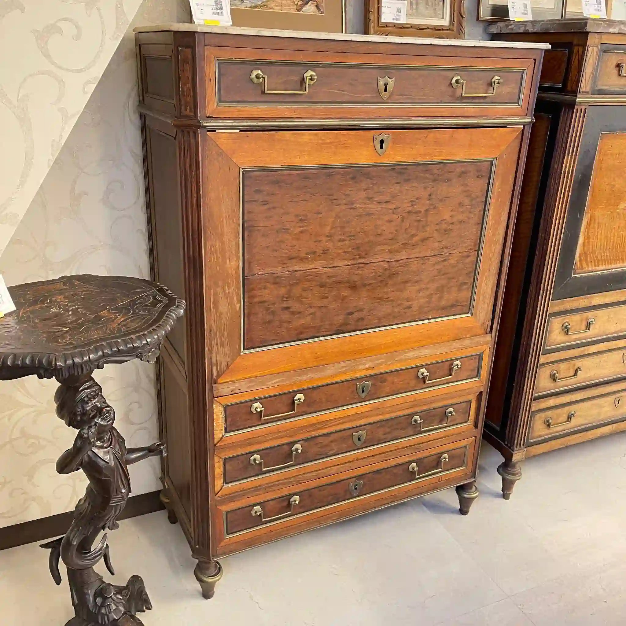 [古董] 大理石面寫字桌 / 秘書桌 / 18世紀末，法國 /