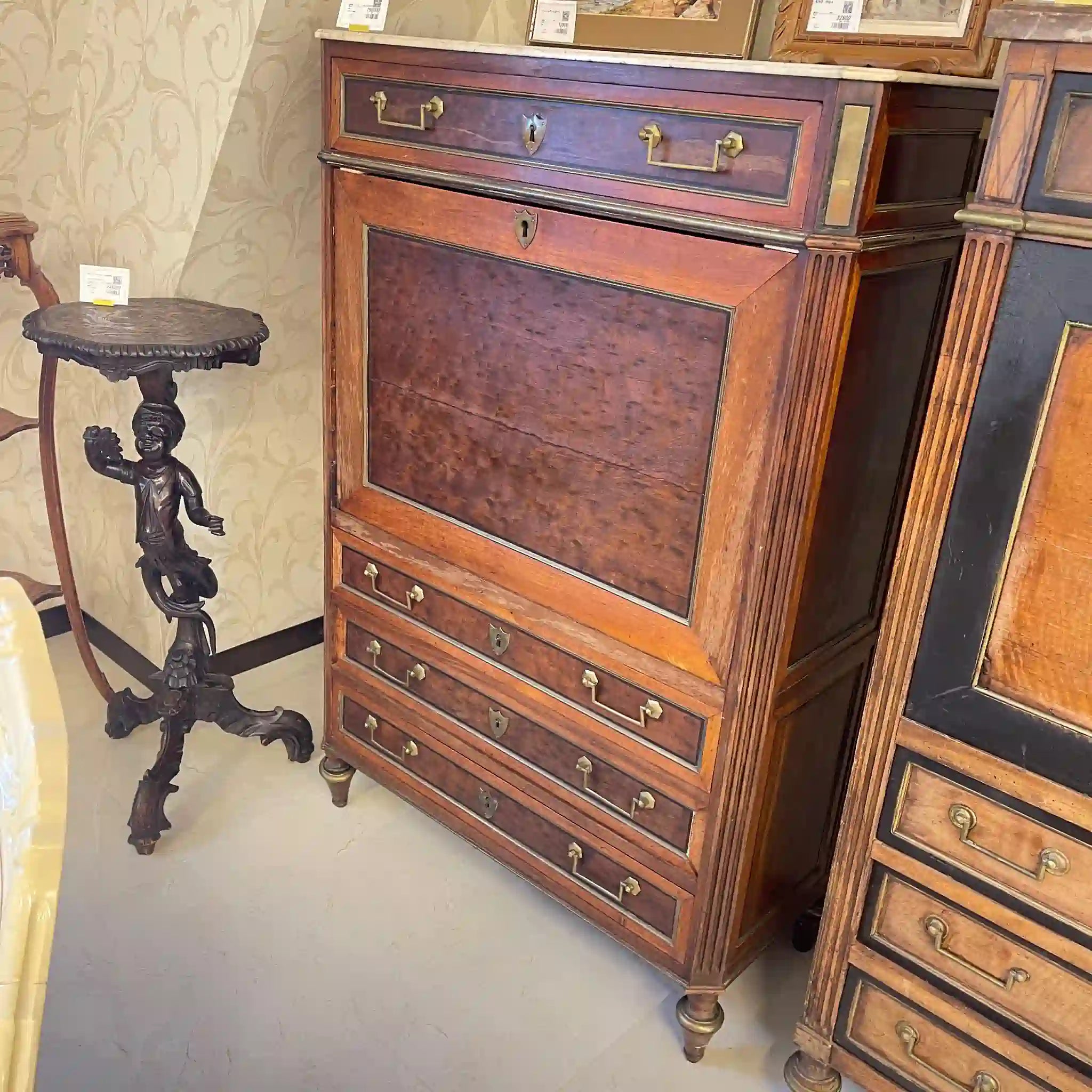 [古董] 大理石面寫字桌 / 秘書桌 / 18世紀末，法國 /