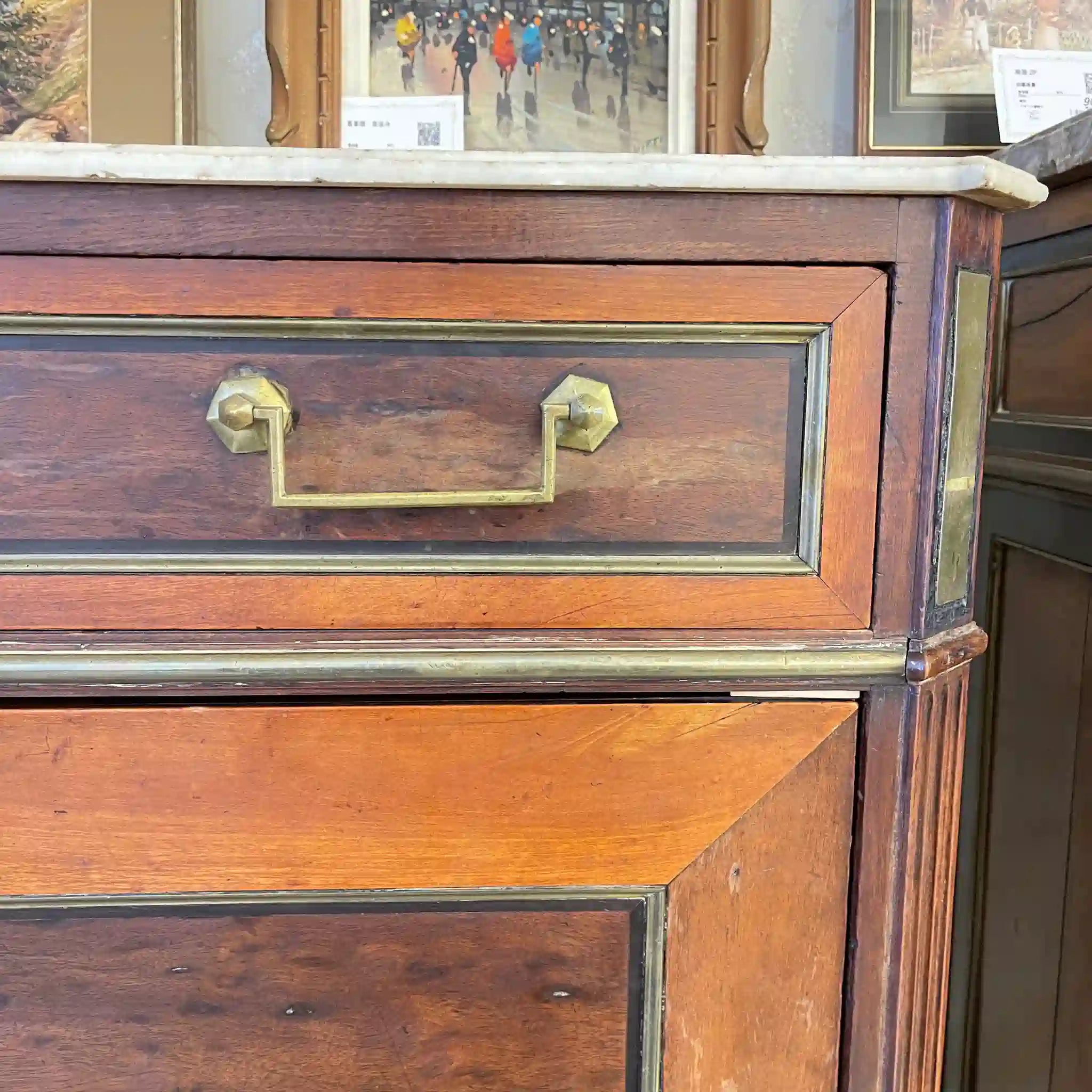 [古董] 大理石面寫字桌 / 秘書桌 / 18世紀末，法國 /