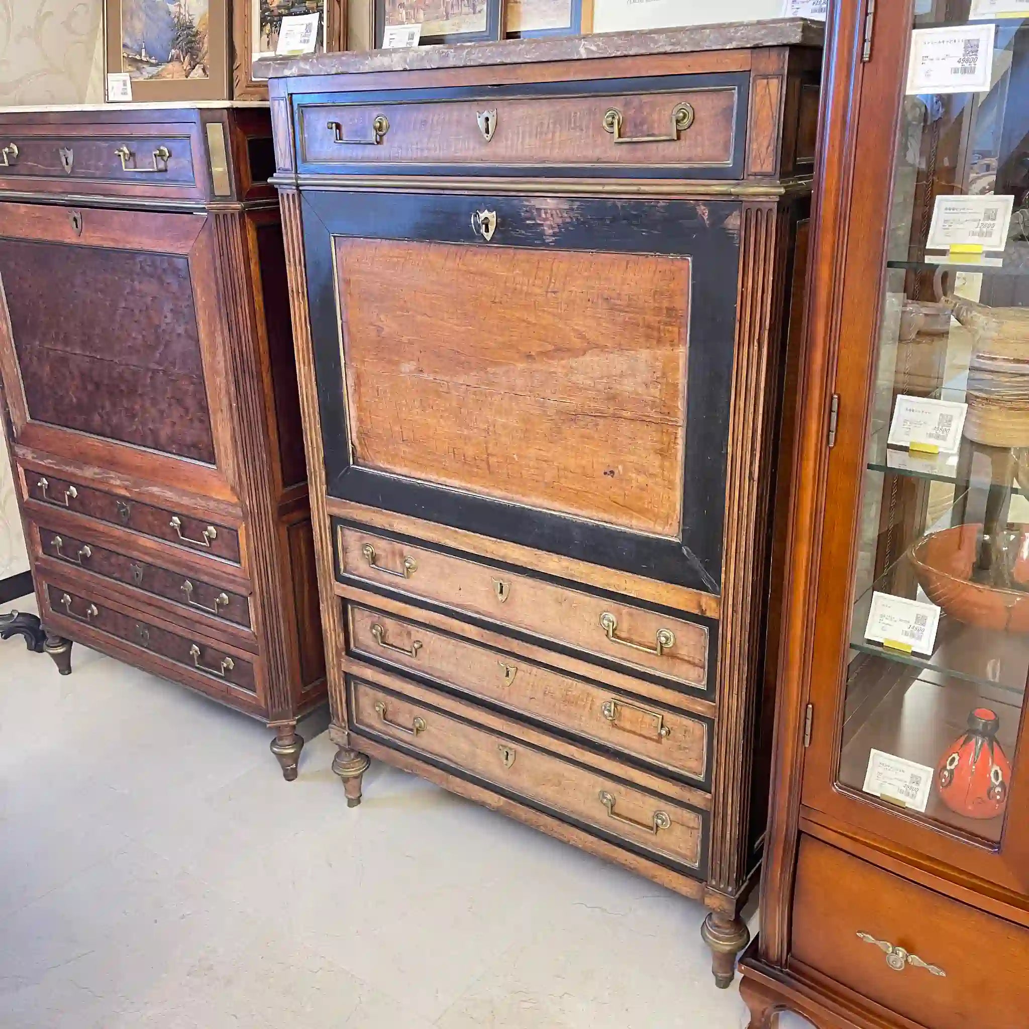 【アンティーク】 ライティングデスク(秘書台) / 18世紀後半 / 1800年代後半 / フルーツウッド / フランス