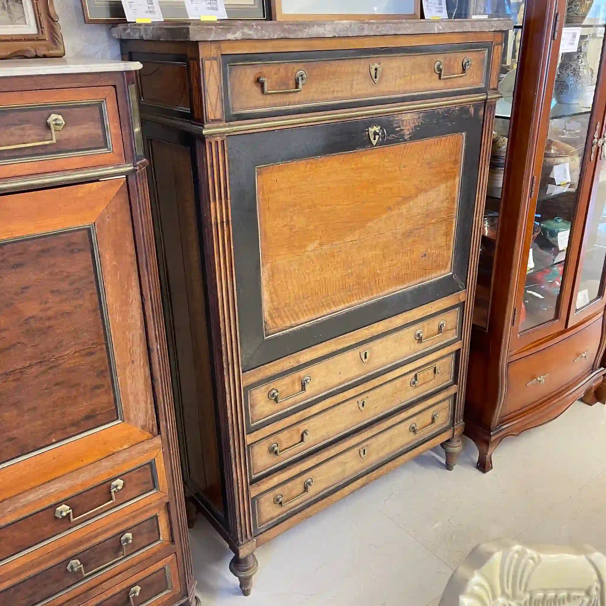 【アンティーク】 ライティングデスク(秘書台) / 18世紀後半 / 1800年代後半 / フルーツウッド / フランス