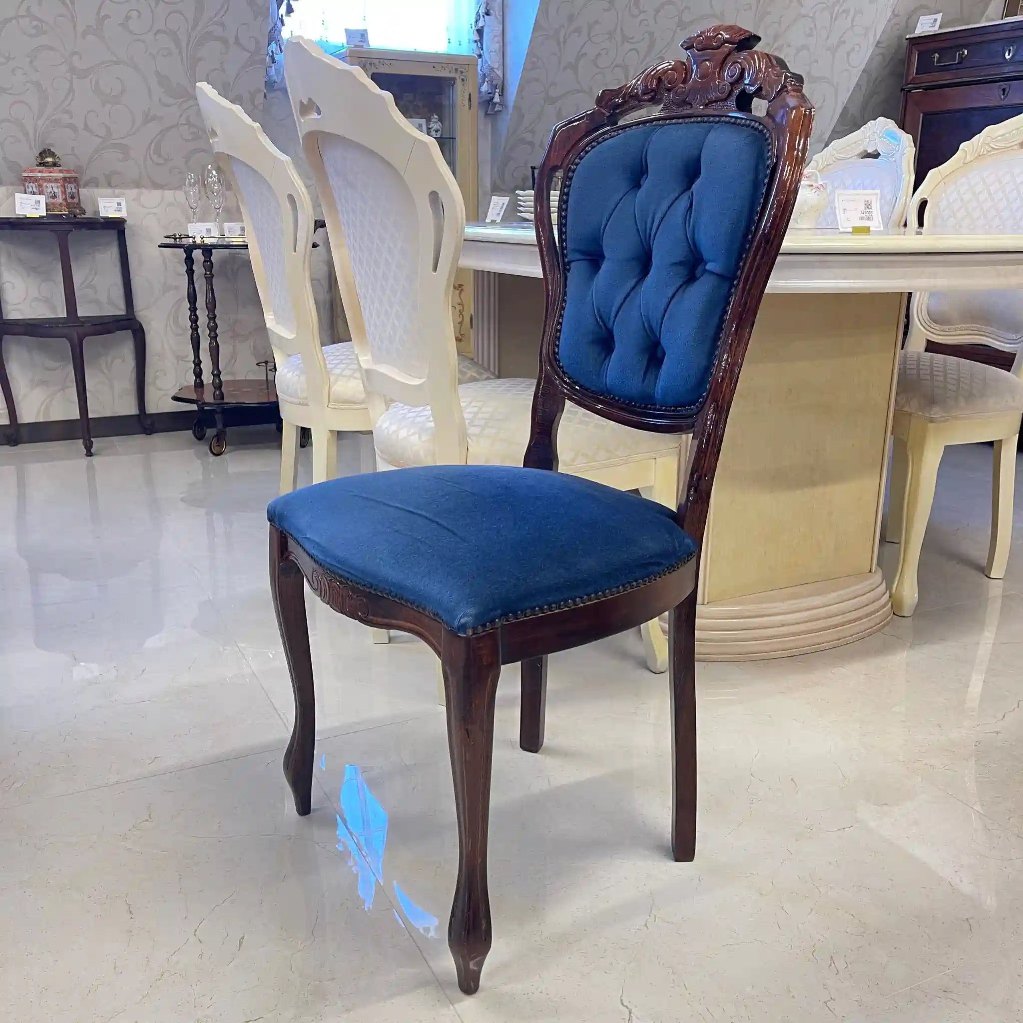 【アンティーク】 アンティーク調ダイニングセット / 象嵌(インレイ)