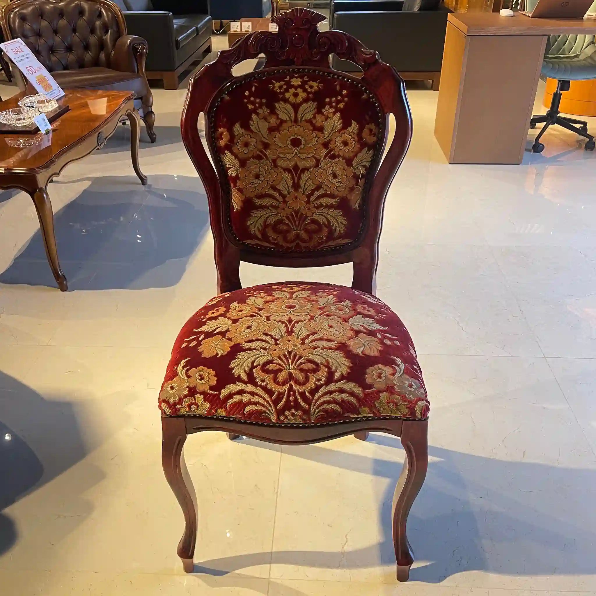 【アンティーク】 アンティーク調ダイニングチェア / 金華山織り イギリス直輸入