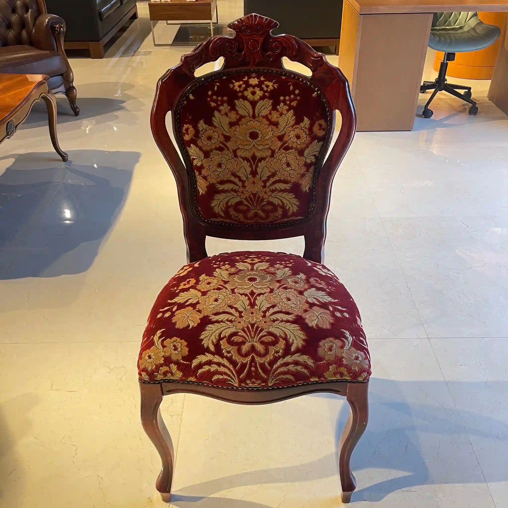 【アンティーク】 アンティーク調ダイニングチェア / 金華山織り イギリス直輸入