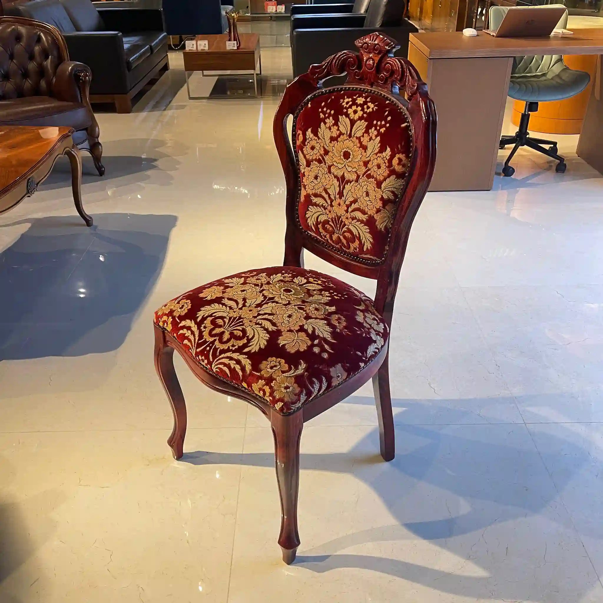 【アンティーク】 アンティーク調ダイニングチェア / 金華山織り イギリス直輸入