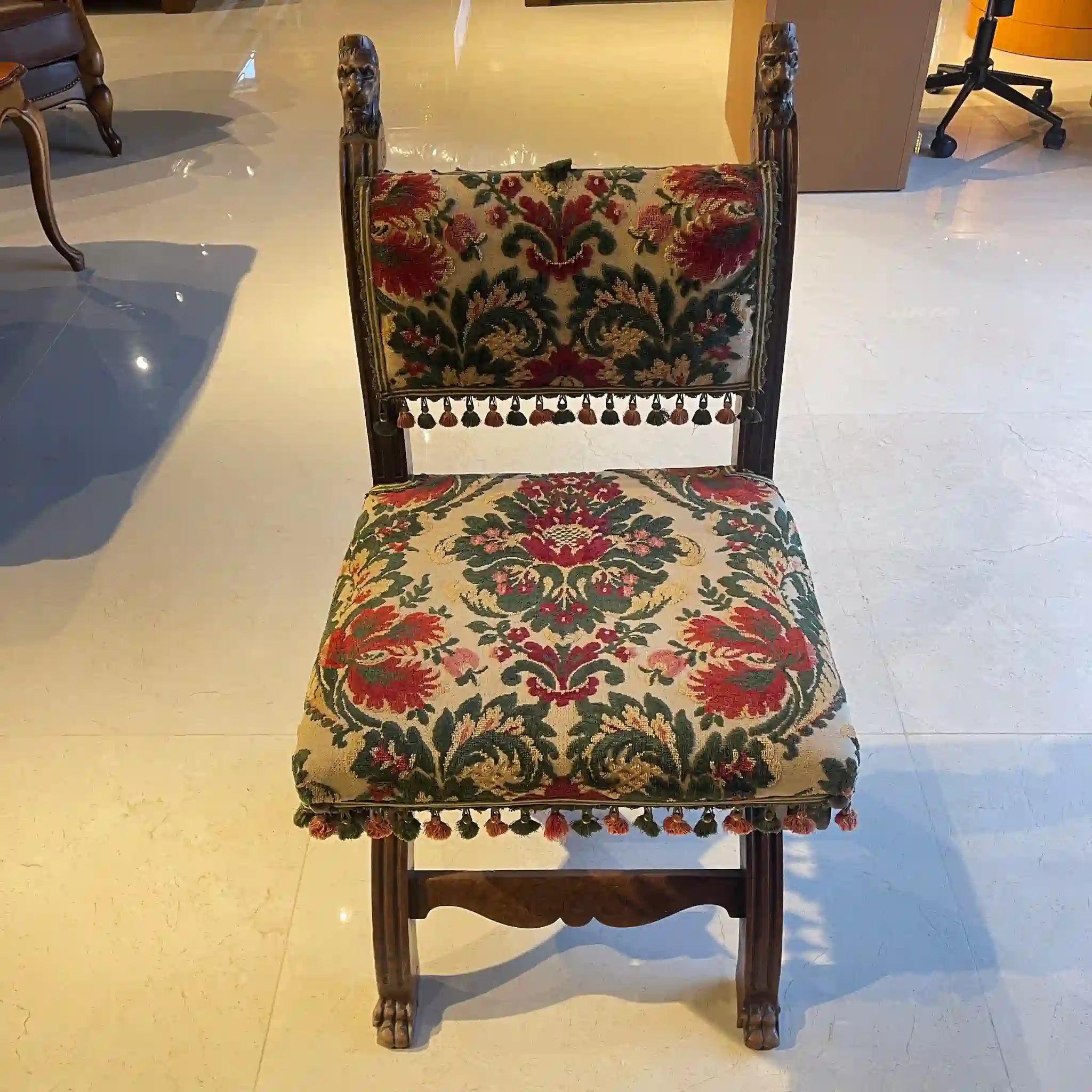 [古董] 餐椅，雕刻，金華山編織，法國 / /