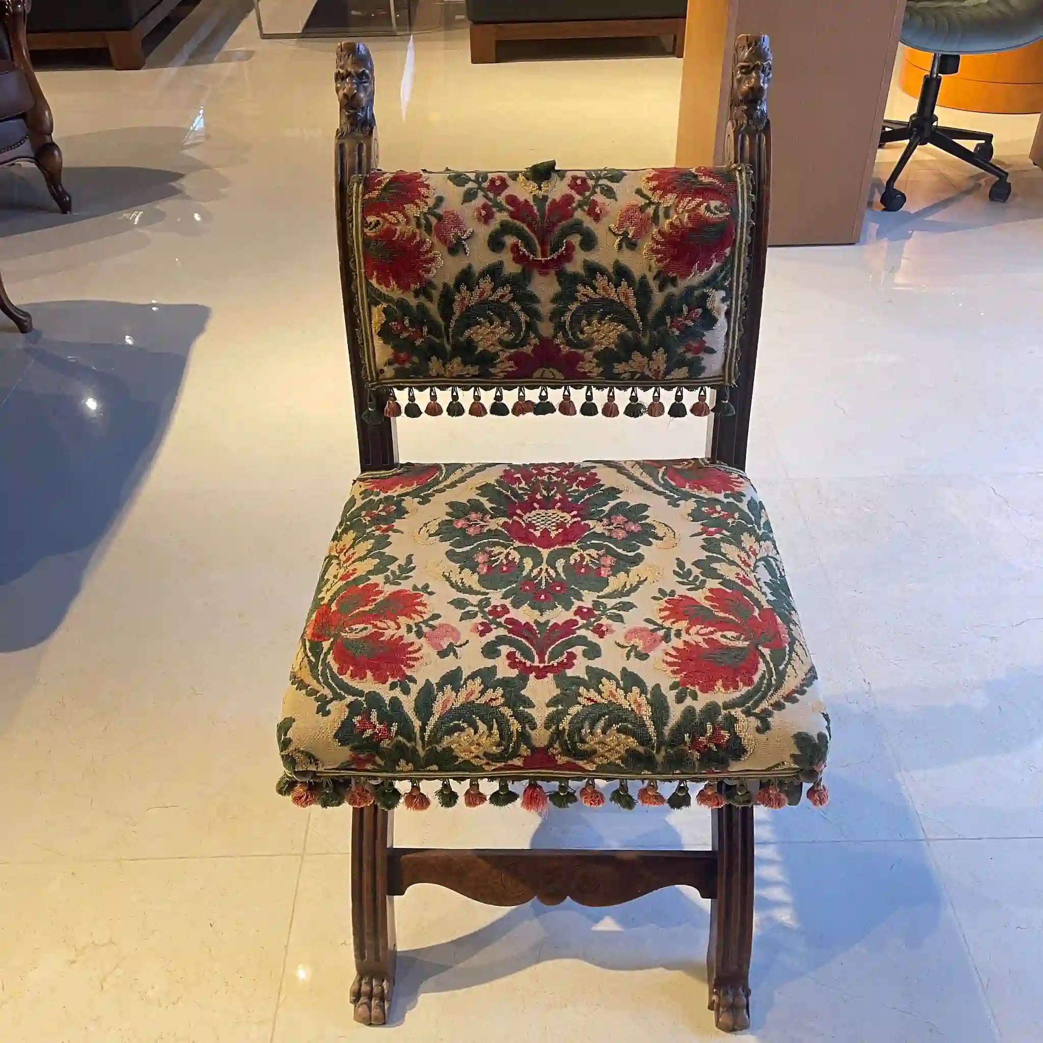 [古董] 餐椅，雕刻，金華山編織，法國 / /