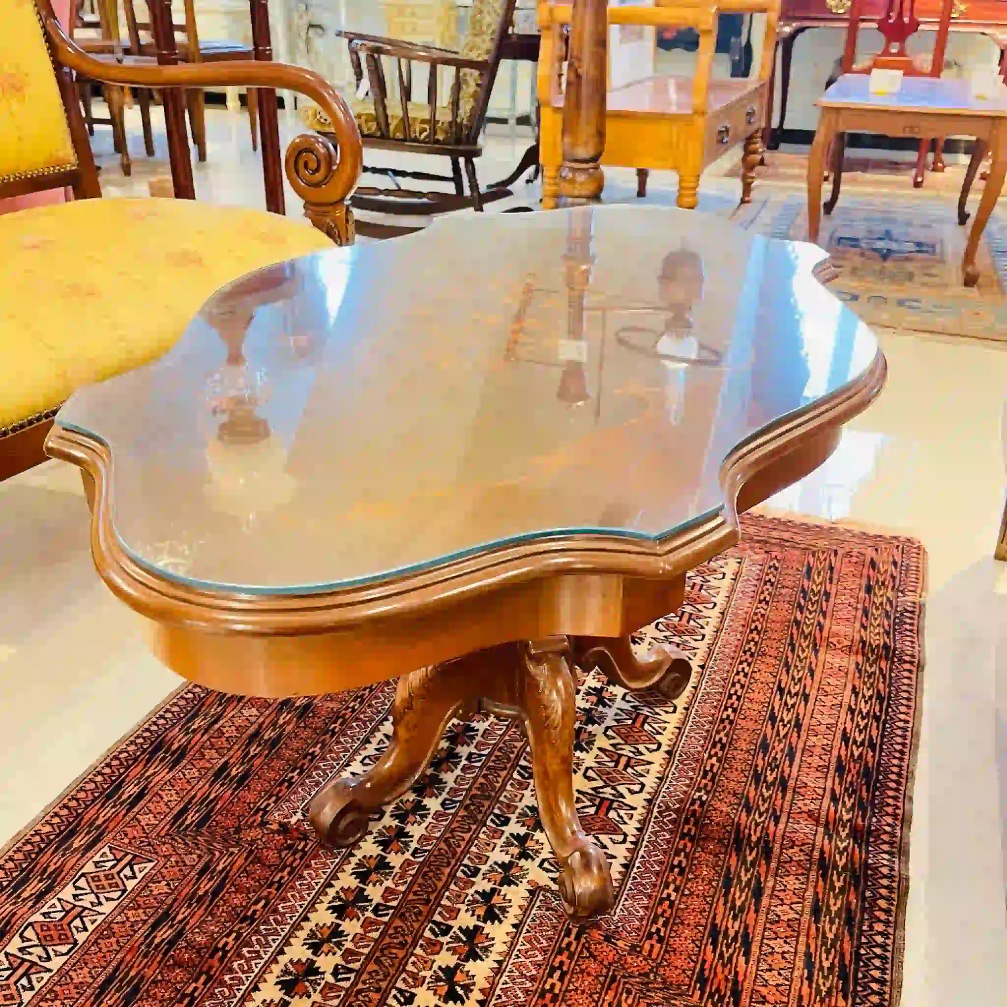 [古董] 鑲嵌咖啡桌