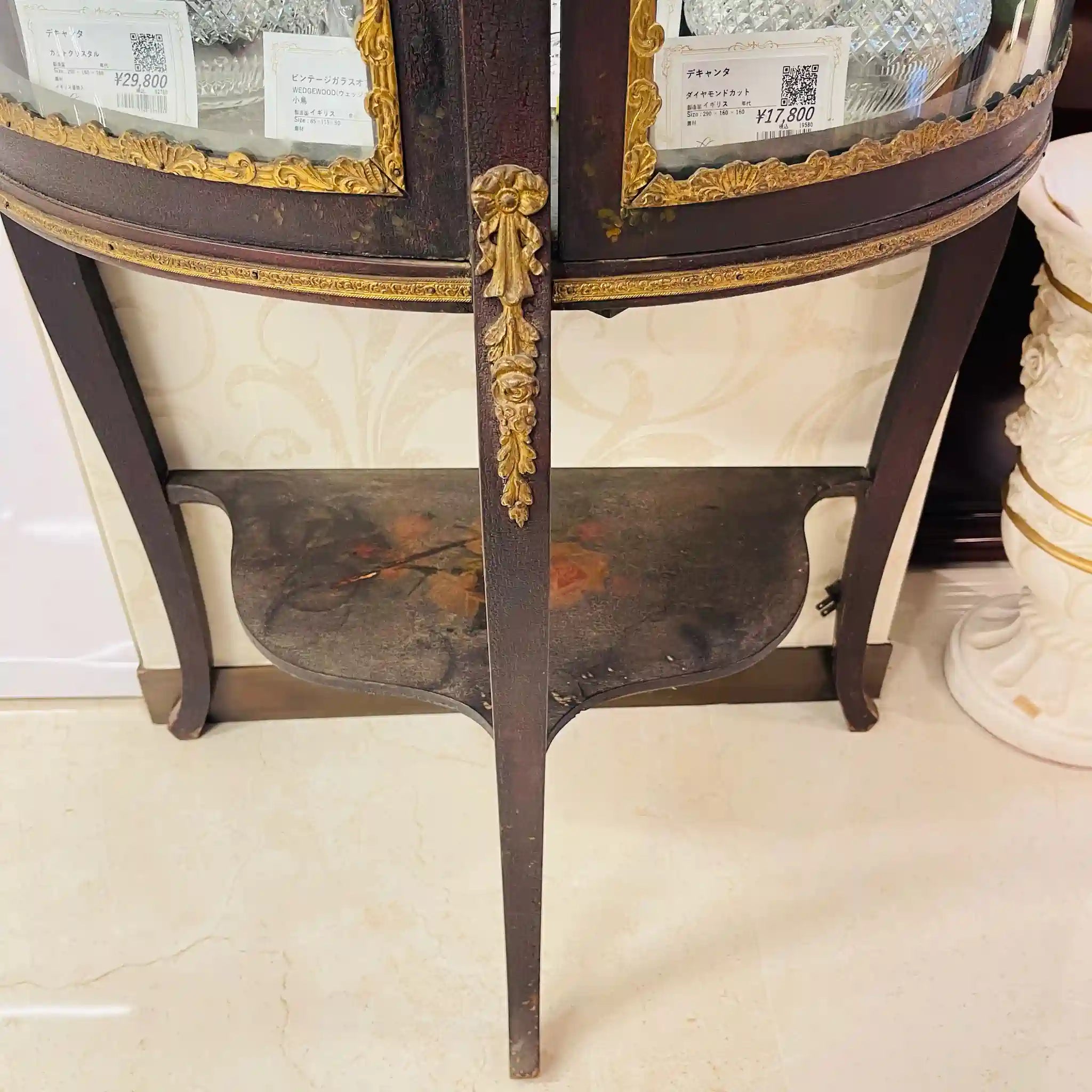 【アンティーク】 アンティーク キュリオケース / 金彩装飾