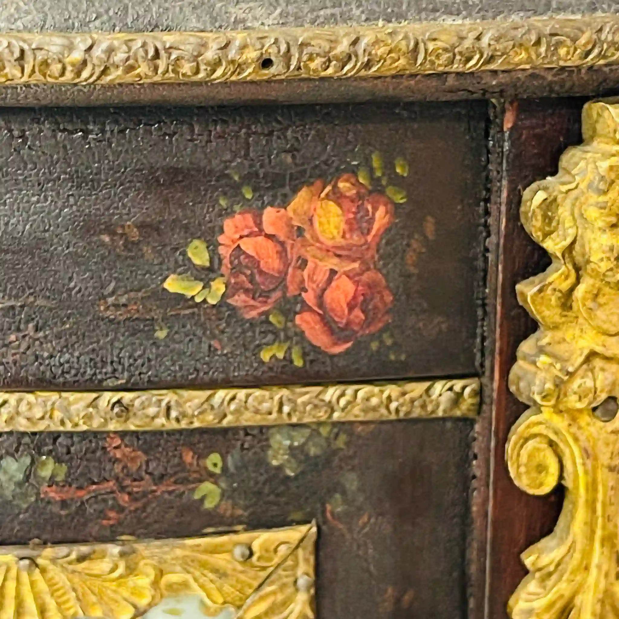 【アンティーク】 アンティーク キュリオケース / 金彩装飾