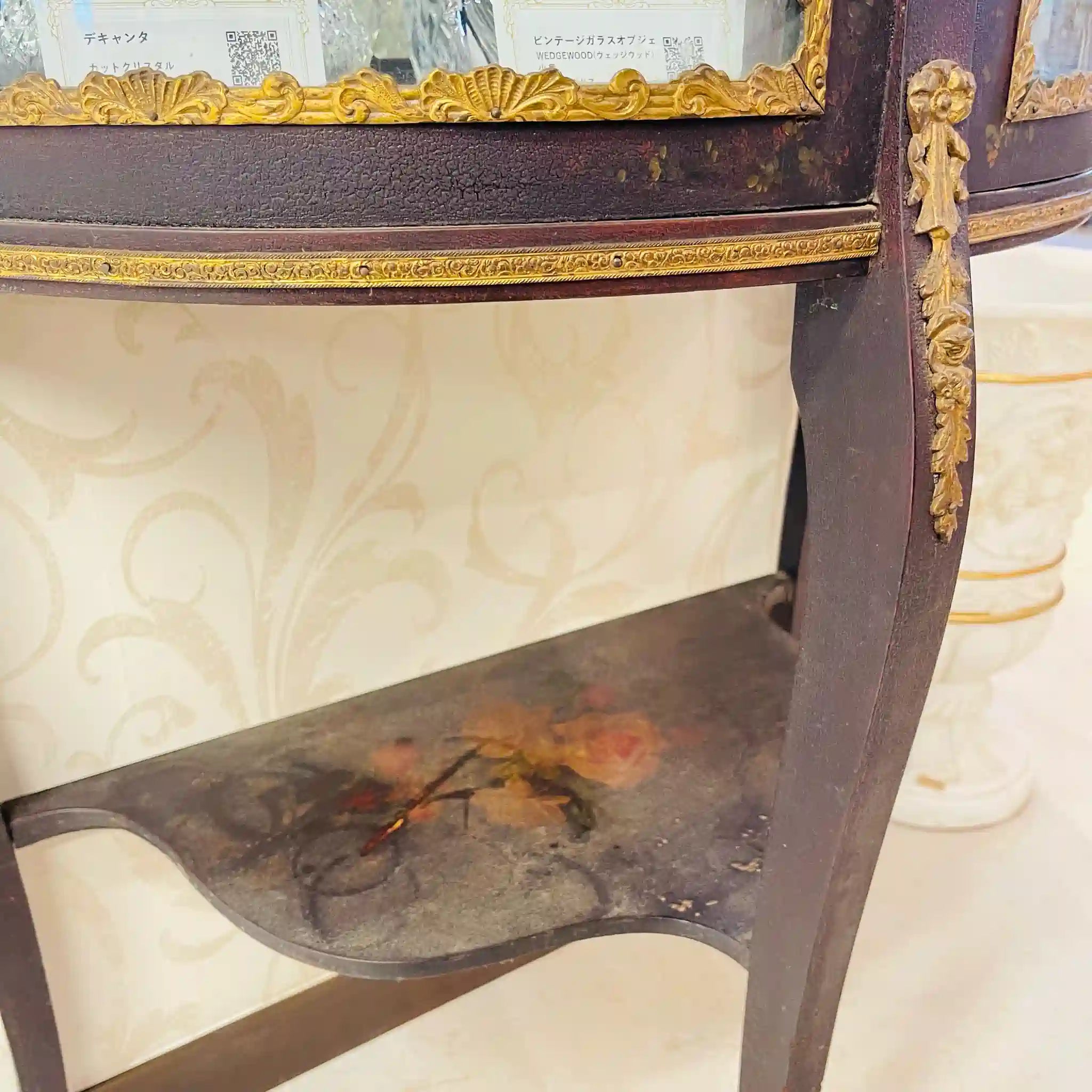 【アンティーク】 アンティーク キュリオケース / 金彩装飾