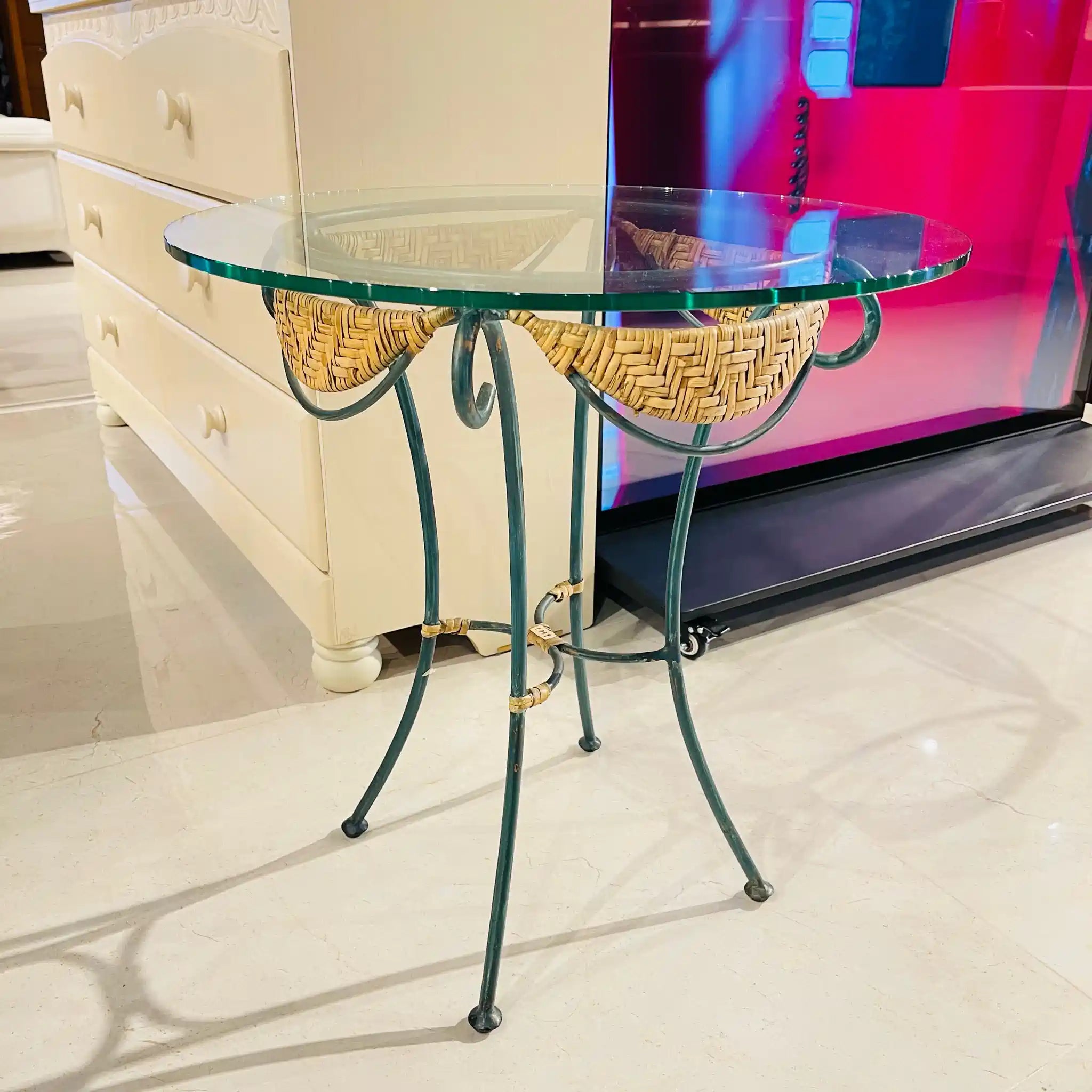 【リユース】 ガラステーブル