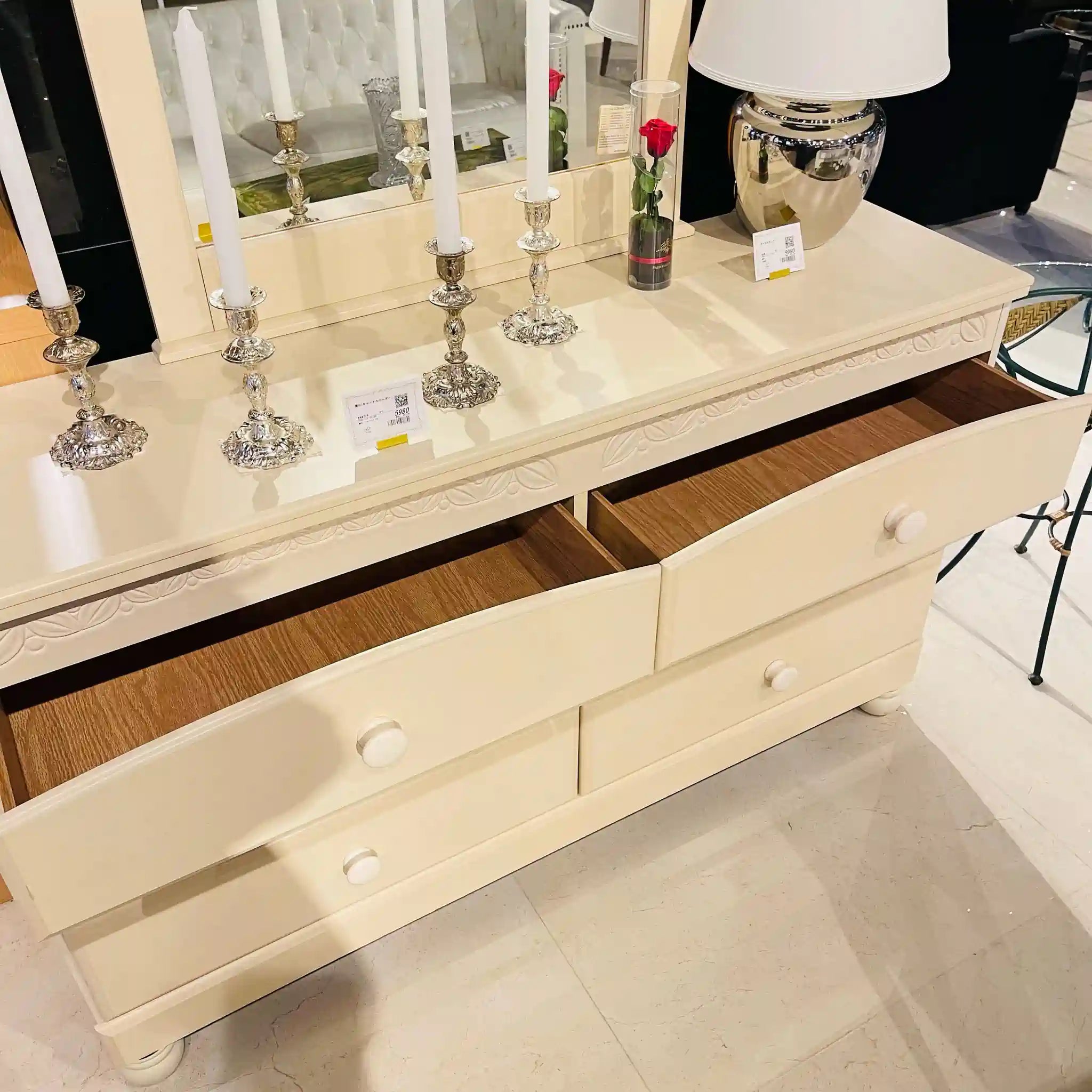 【リユース】 ミラー付きチェスト　ドレッサー