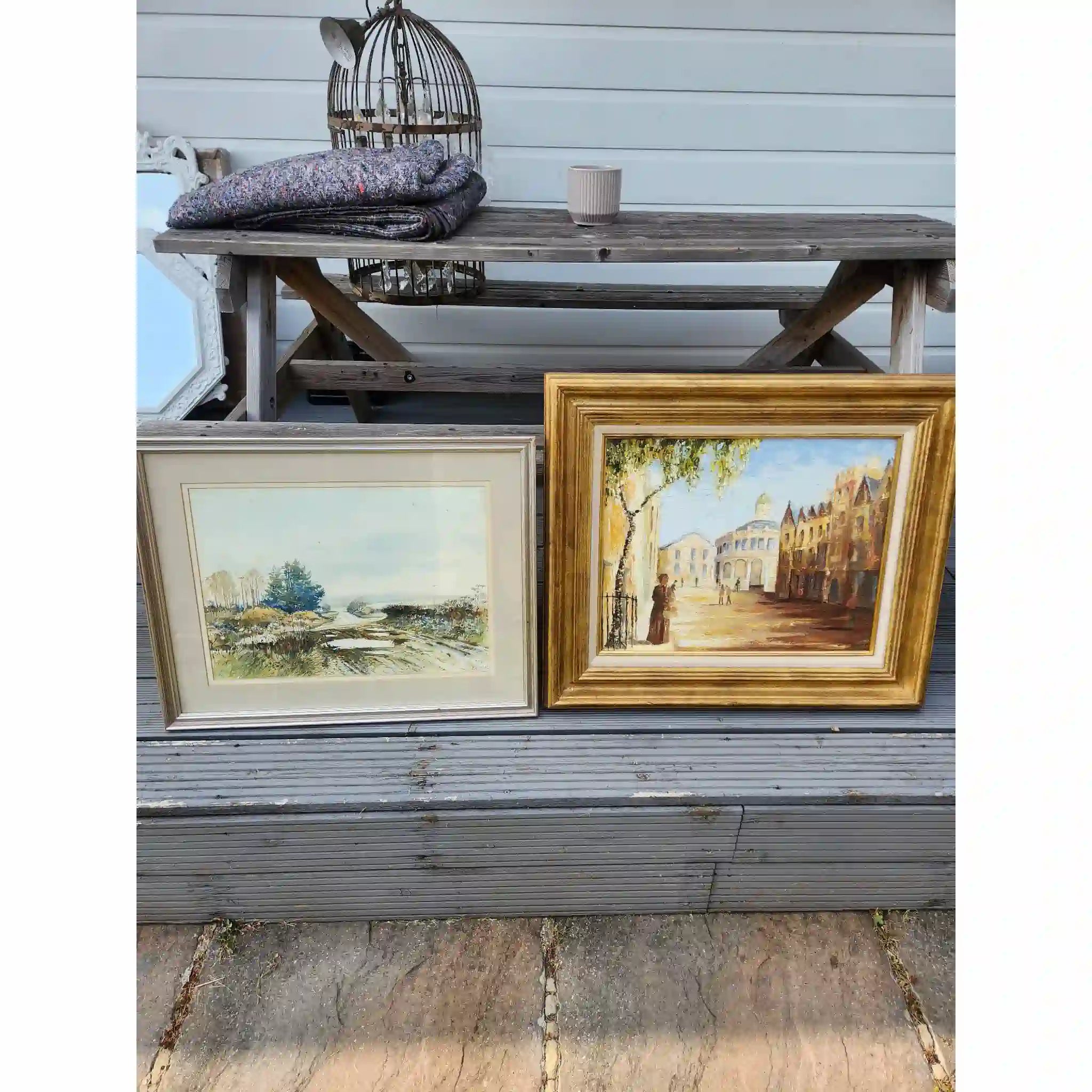 【】 額装された油絵