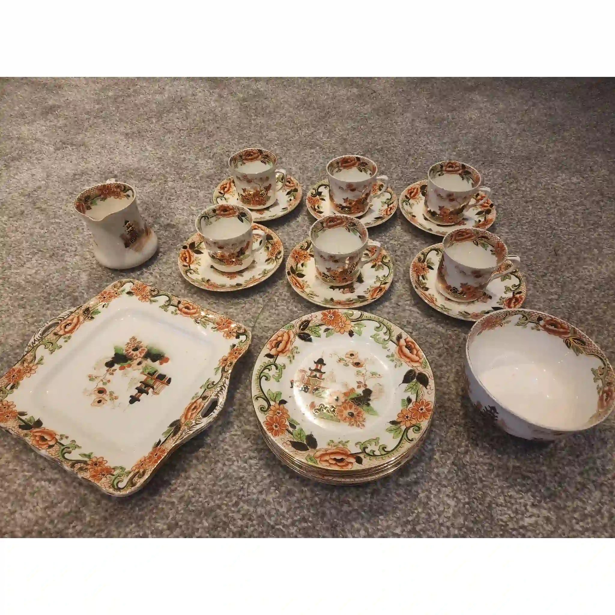 【アンティーク】 アンティーク ティーセット / Radfordia (ラドフォーディア) / ORCHIS (オーキス) / 20世紀初頭〜中期 / イギリス / アール・デコ様式