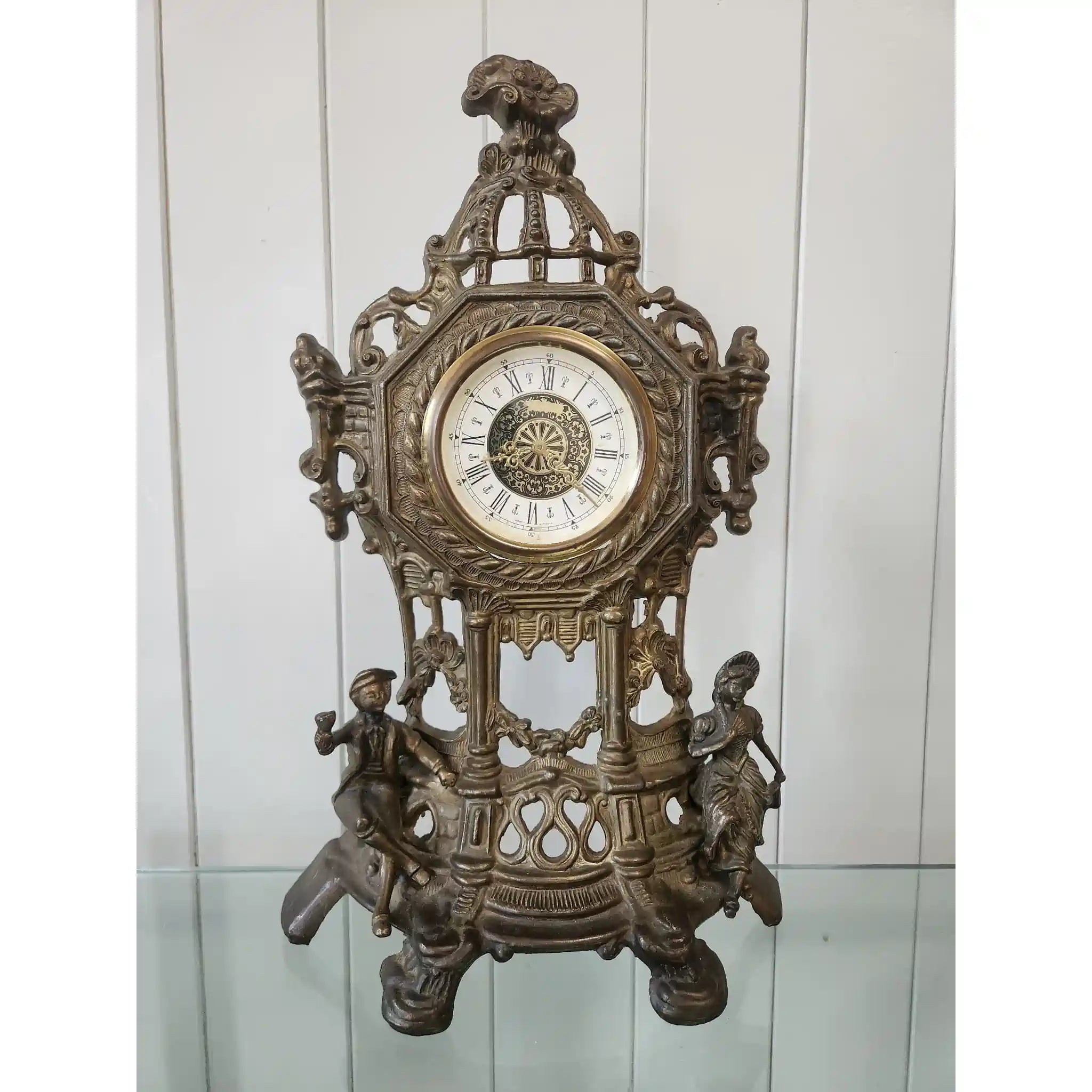 【ビンテージ】 真鍮製マントルクロック / ロココ・リバイバル / 1950年代から1970年代頃 / ドイツ / 機械式（手巻き）