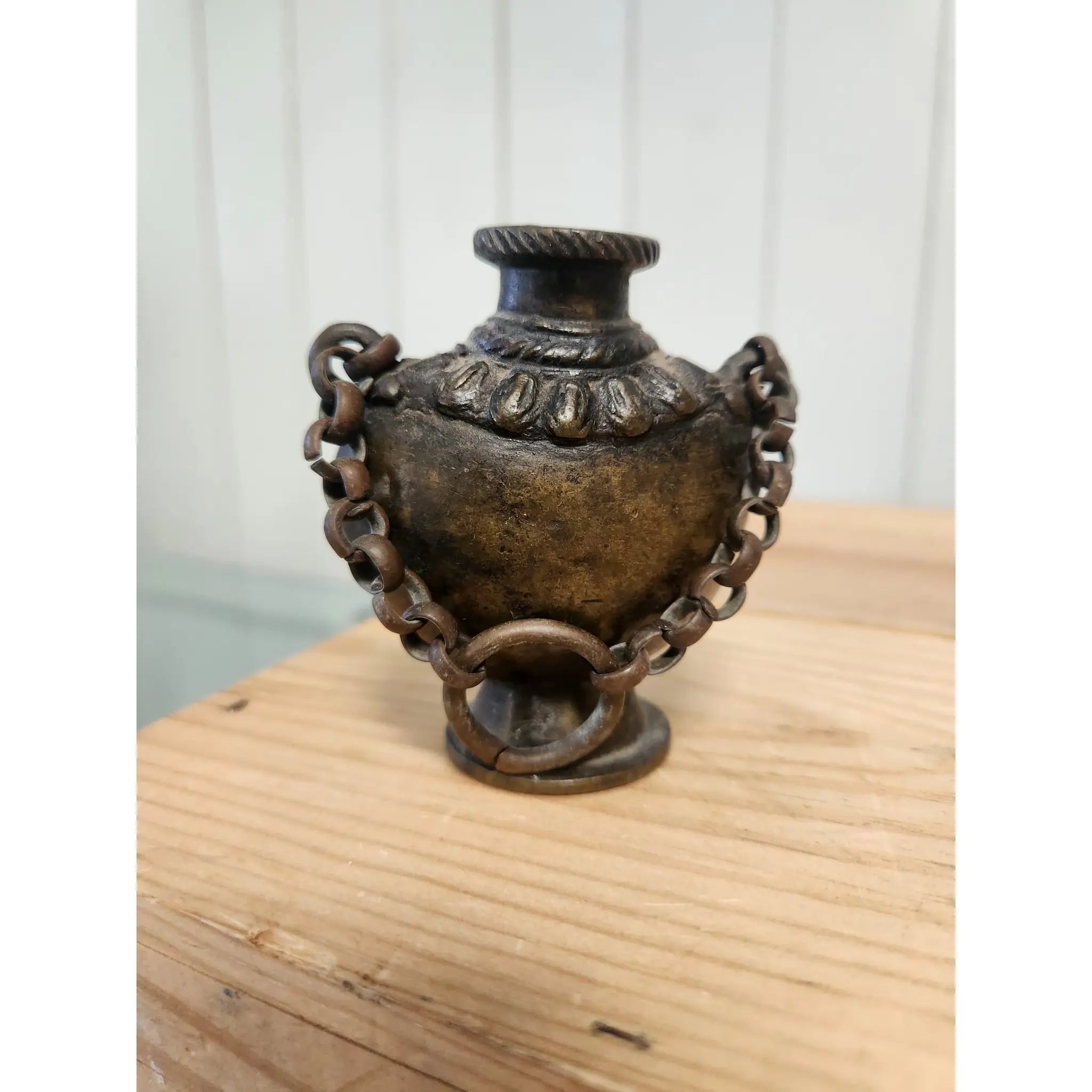 【アンティーク】 ブロンズ製インクボトル / ニューワール様式 / 19世紀頃 / ネパール