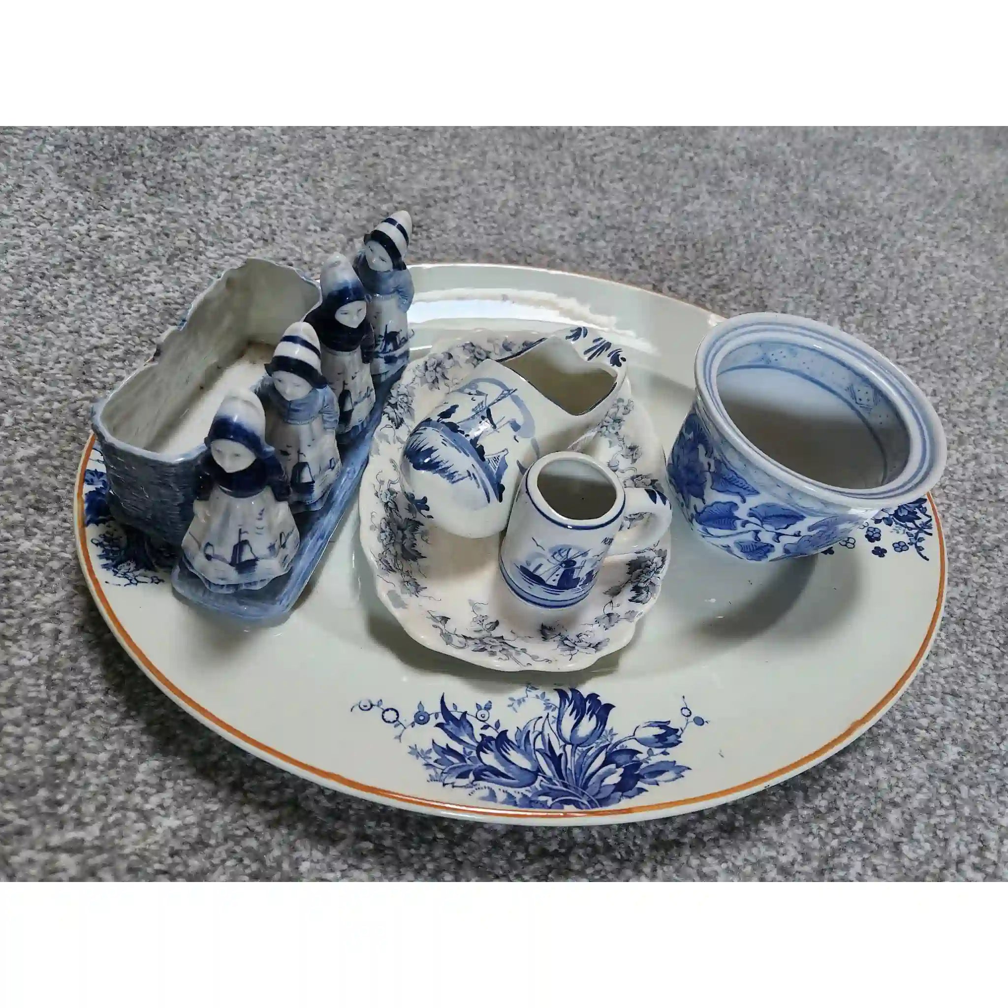 【ビンテージ】 デルフト焼食器セット / デルフトブルースタイル / オランダ