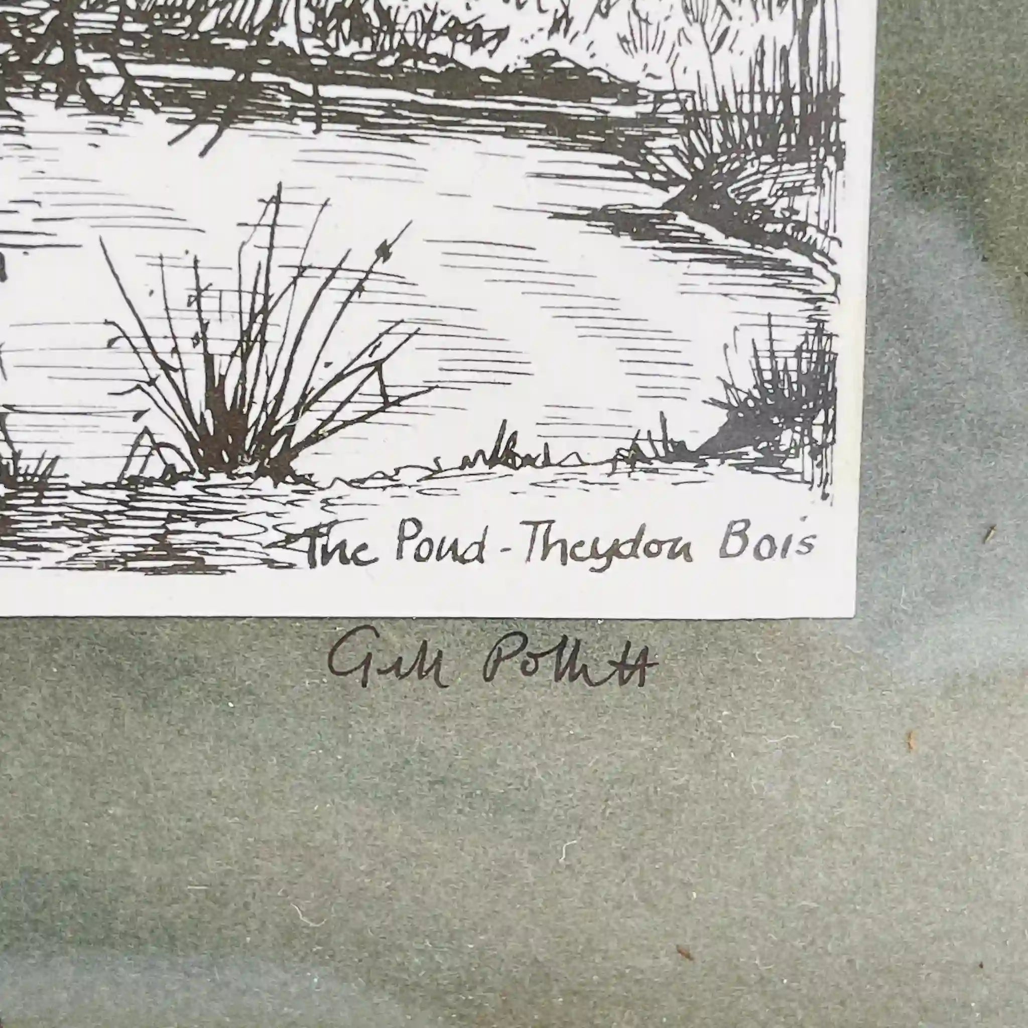 [Antique] Monoprint print / Gil Pollitt / Directly imported from England, tranquil view of the world, one-of-a-kind handmade item, idyllic scenery