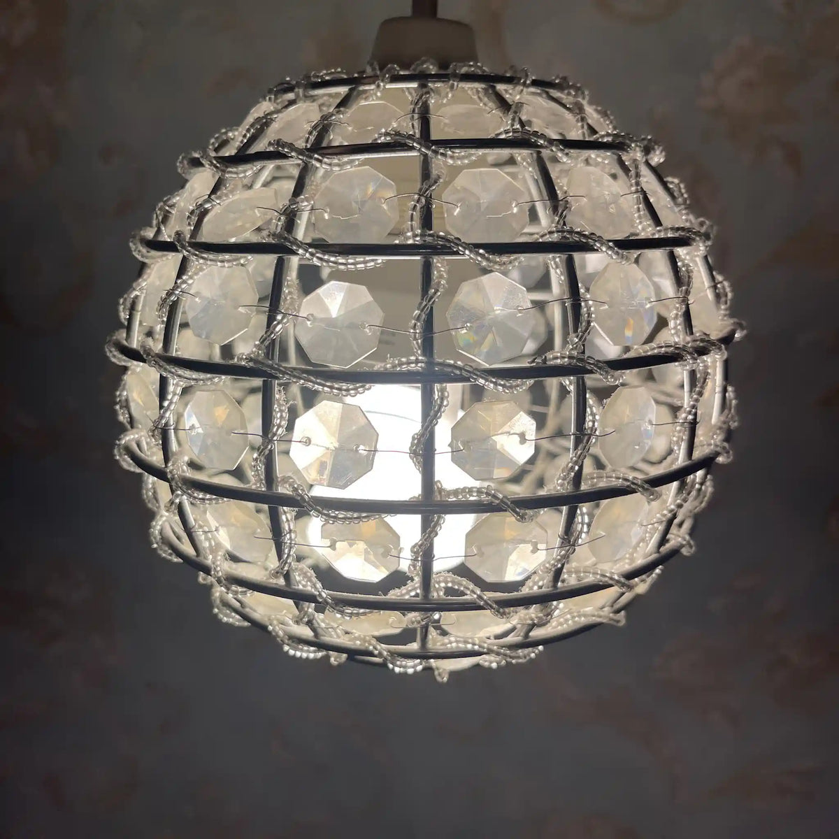 Pendant light (lighting) / elegant, glass beads, ceiling lighting, indirect lighting, mini chandelier / [Reuse]