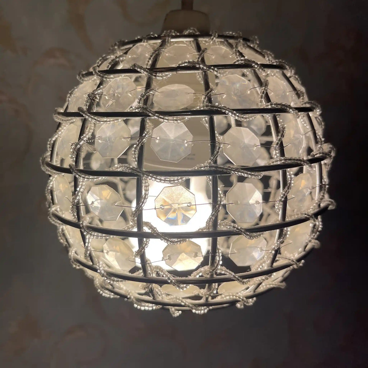 Pendant light (lighting) / elegant, glass beads, ceiling lighting, indirect lighting, mini chandelier / [Reuse]