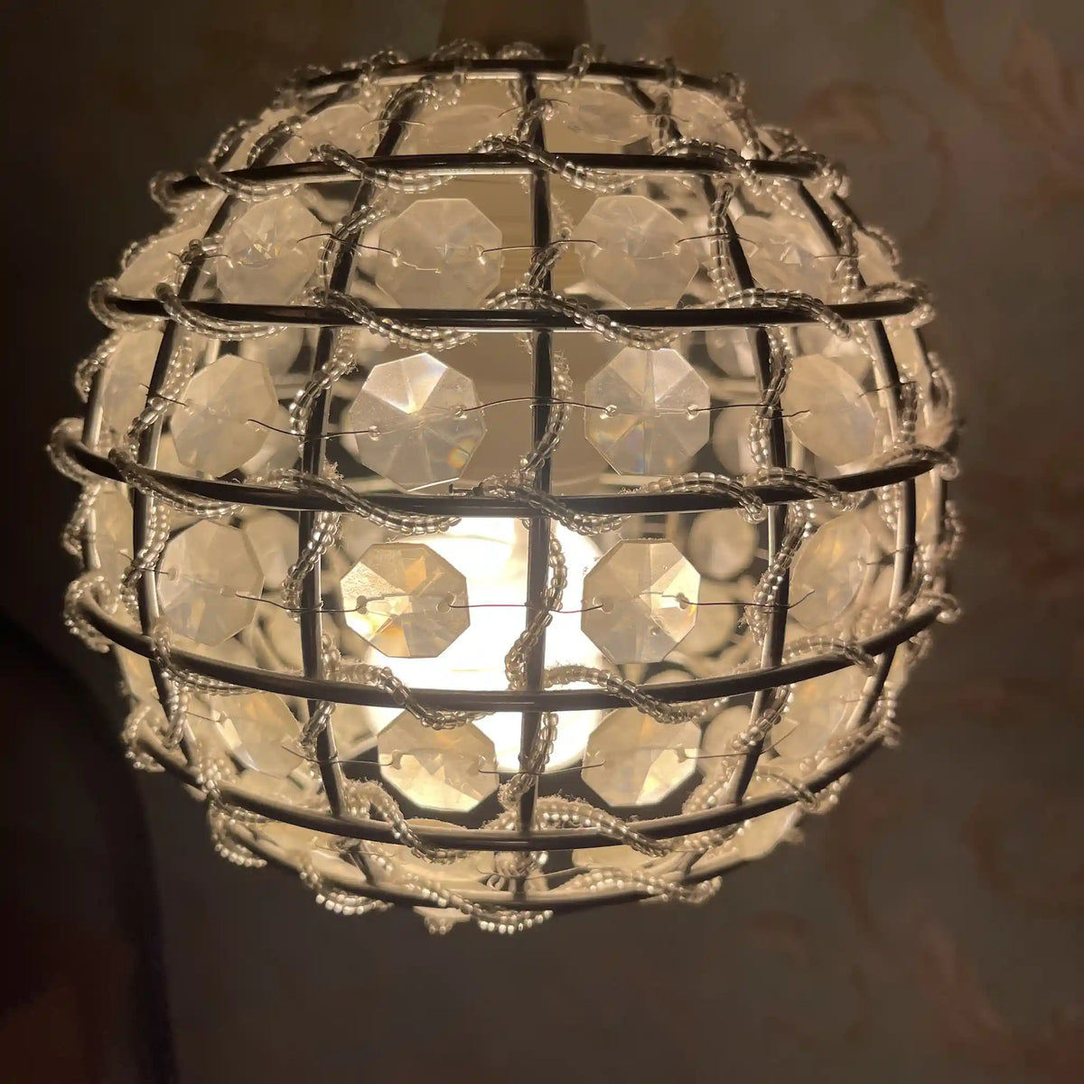 Pendant light (lighting) / elegant, glass beads, ceiling lighting, indirect lighting, mini chandelier / [Reuse]
