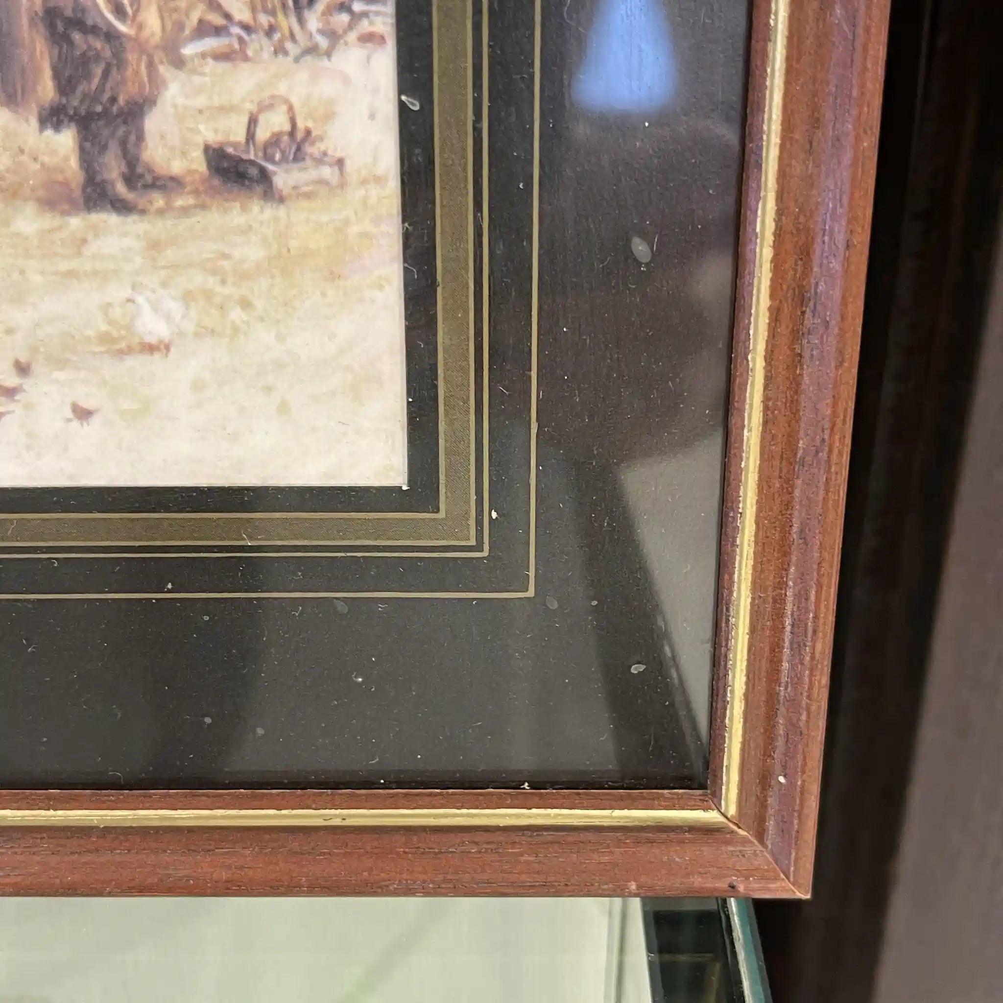 [Art/Decorations] Painting 2P / Rural landscape / Directly imported from England, Rural landscape, Dark wood frame, Delicate touch