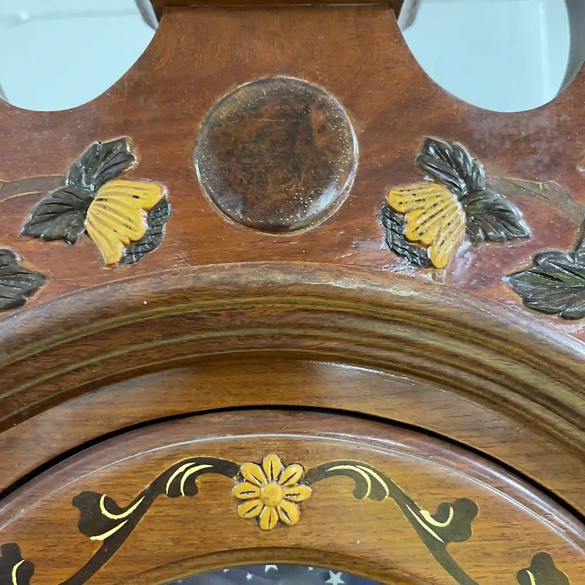 [Vintage] Wall clock / Franz Hermle / 451-050H / 1970-1980s (estimated) / Beech wood (estimated) / Germany / Inlay