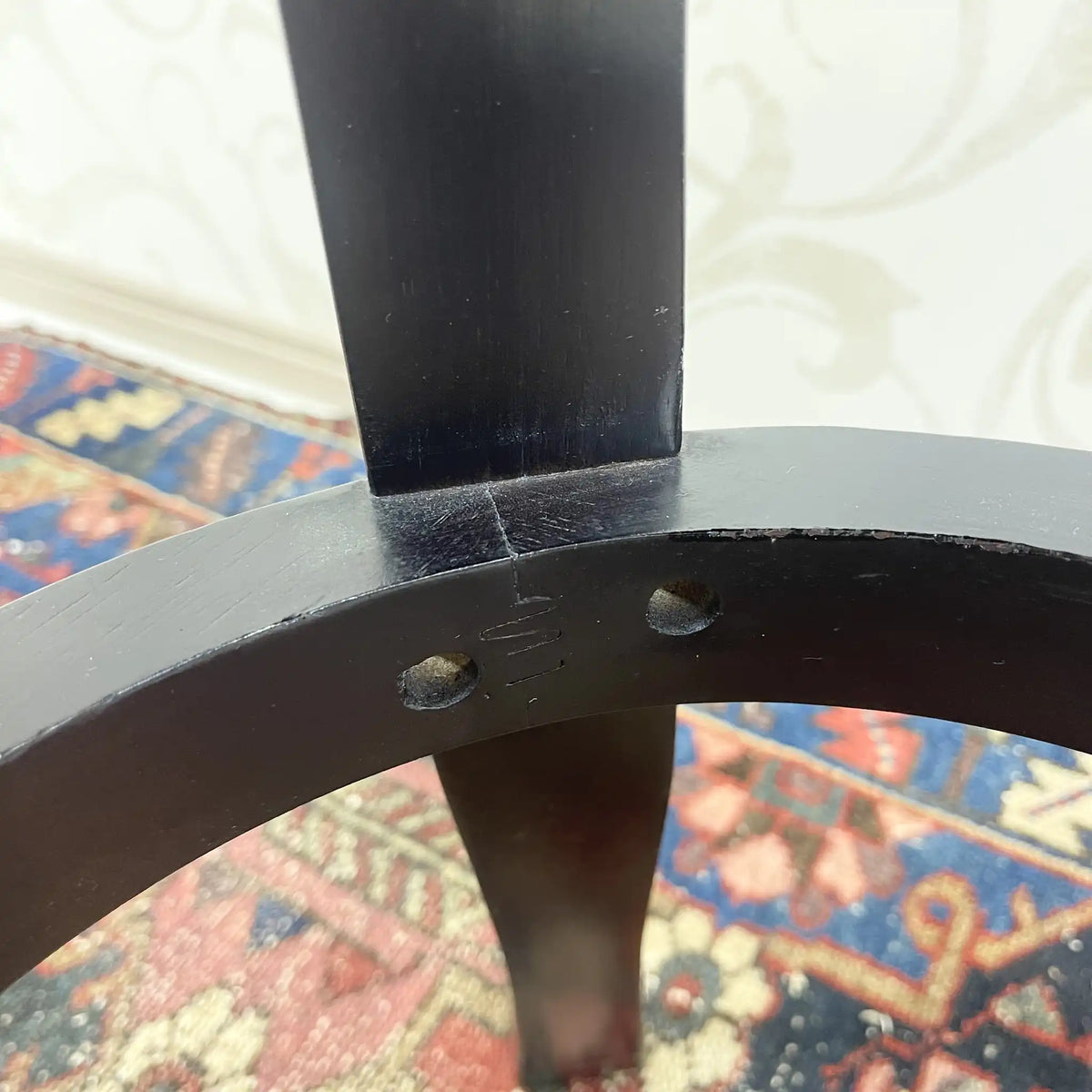 Counter chair (bar stool) / Genuine leather / Japan / Seat reupholstered, store fixtures, rotating, black, studs / [Vintage]
