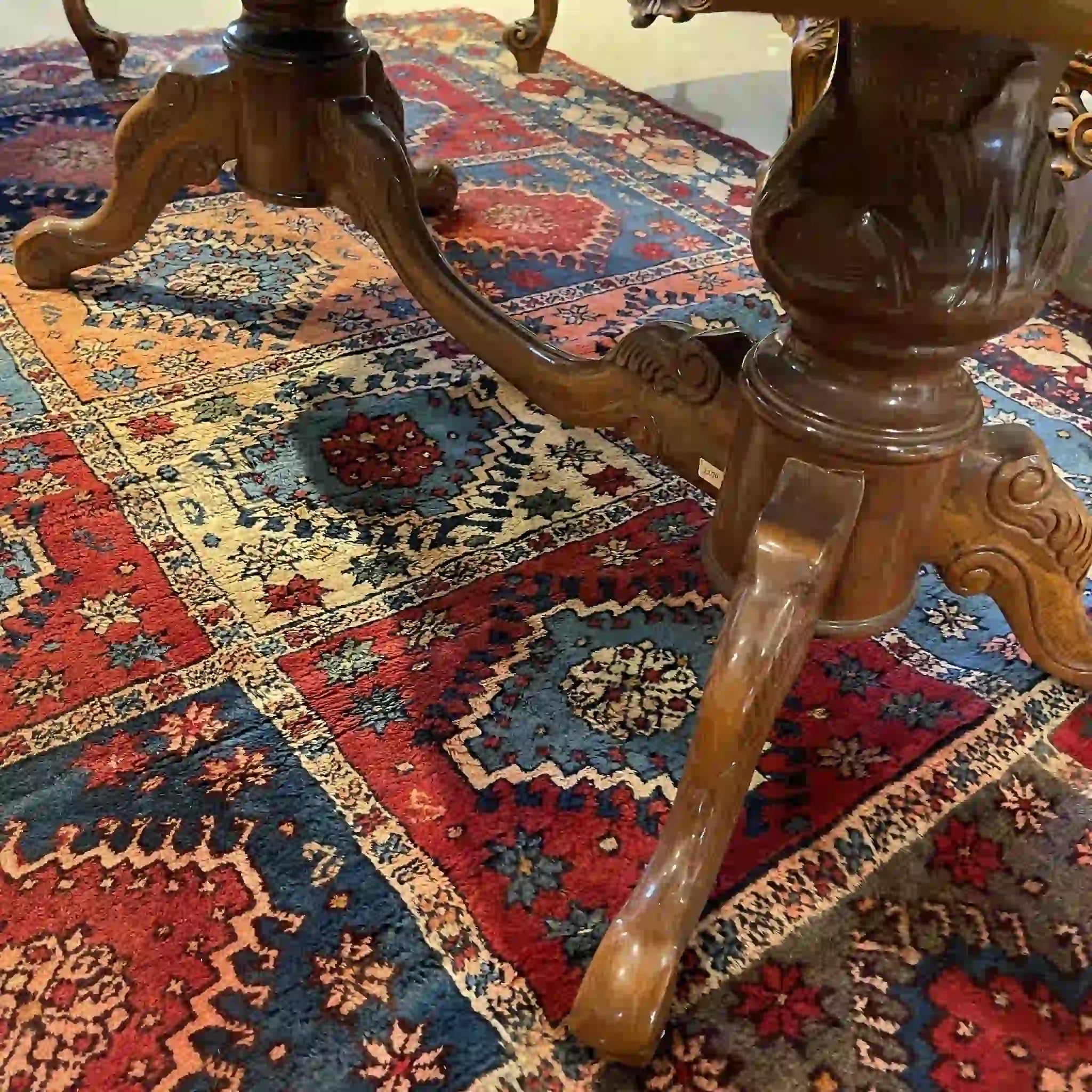 [Vintage] Low table / 20th century / Beech wood / Italy / With glass top, inlay