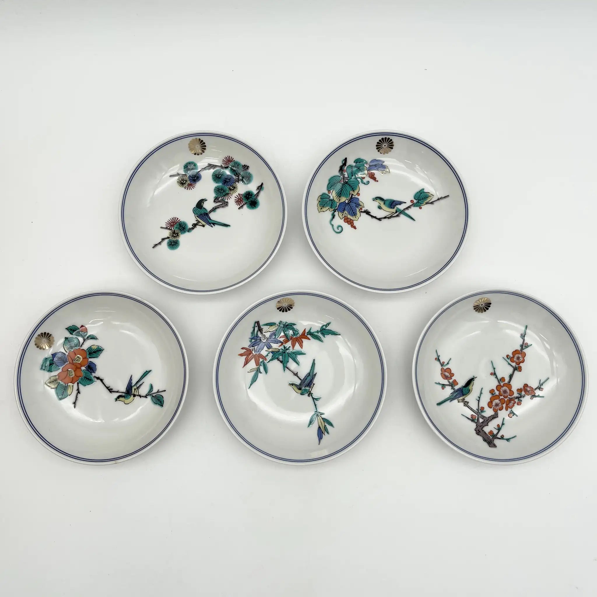 【骨董品】 皿揃 5P / 九谷生山 / 九谷焼 / 日本