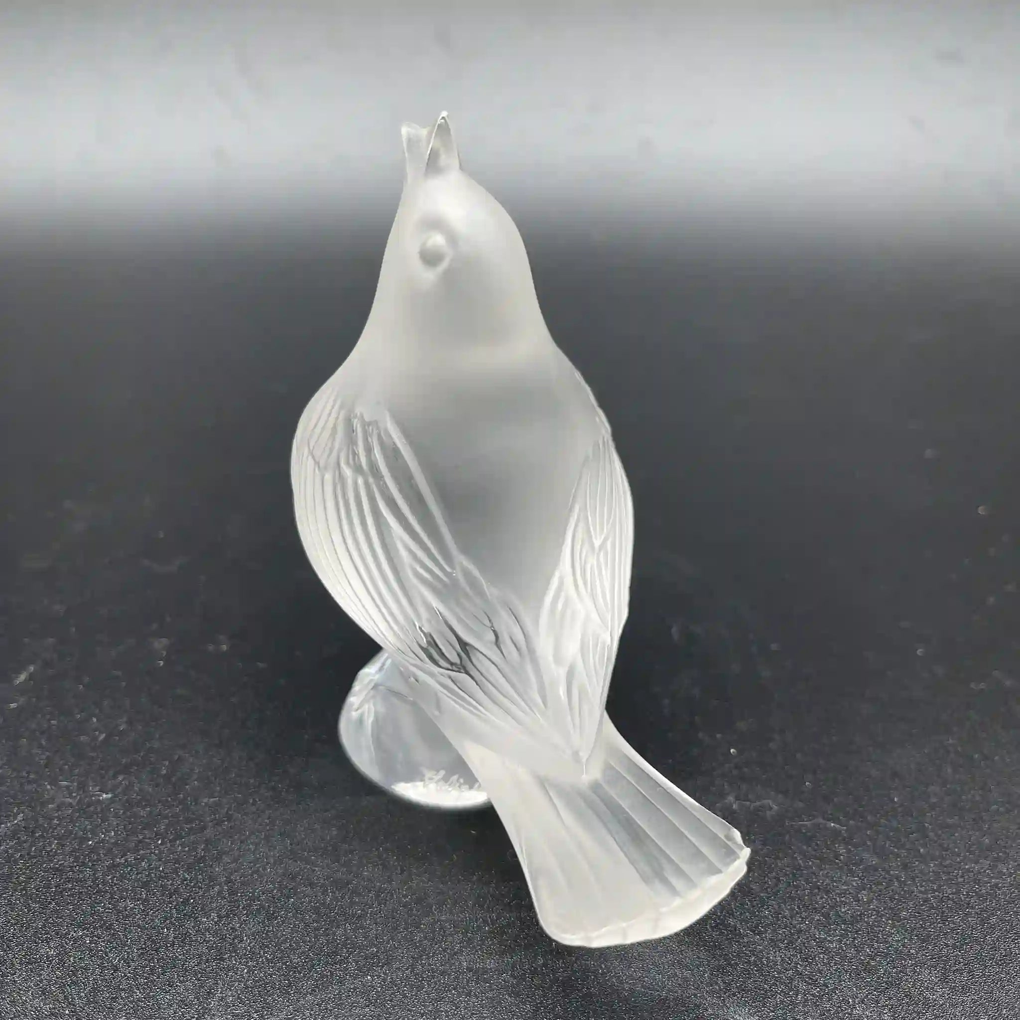 Antique Glass Object / LALIQUE / Chanteur (Singing Bird) / Glass / Satin Finish, Etching, Mold-Blown Glass