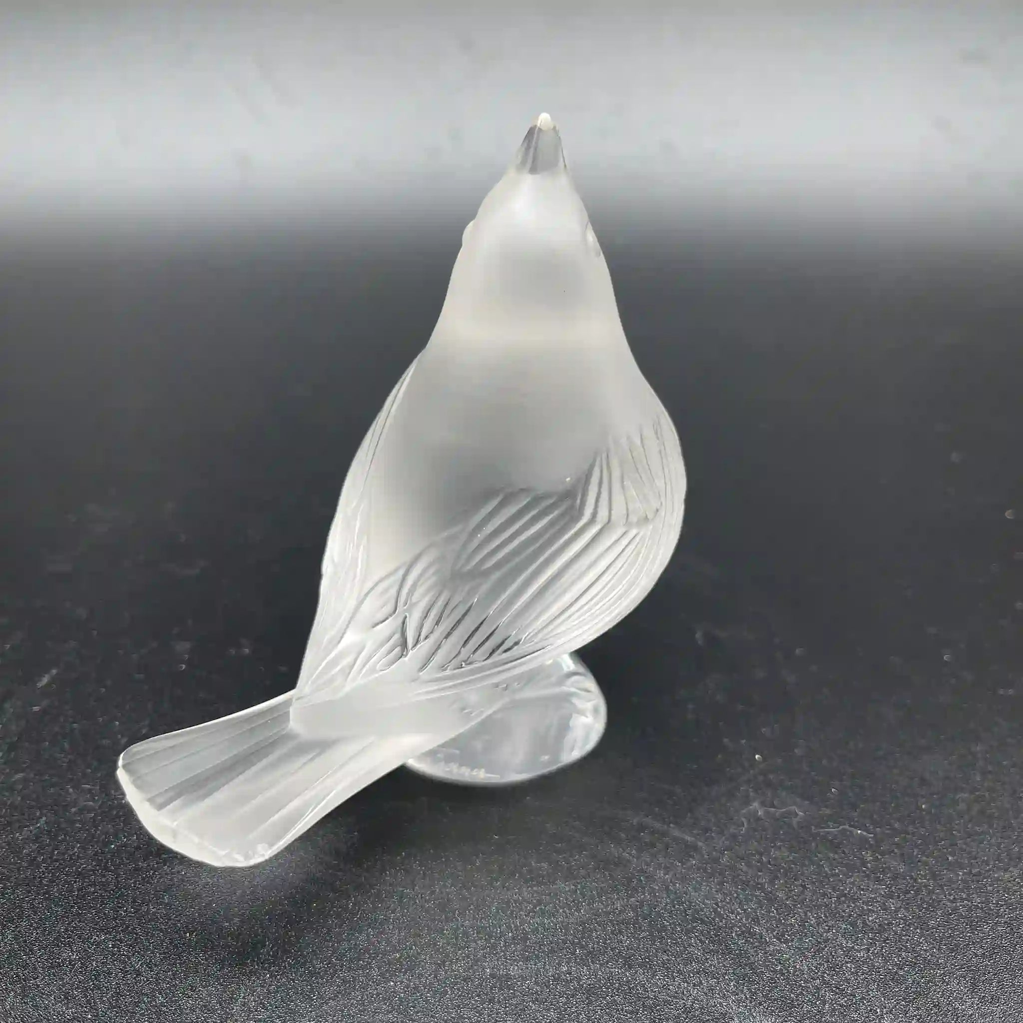 Antique Glass Object / LALIQUE / Chanteur (Singing Bird) / Glass / Satin Finish, Etching, Mold-Blown Glass
