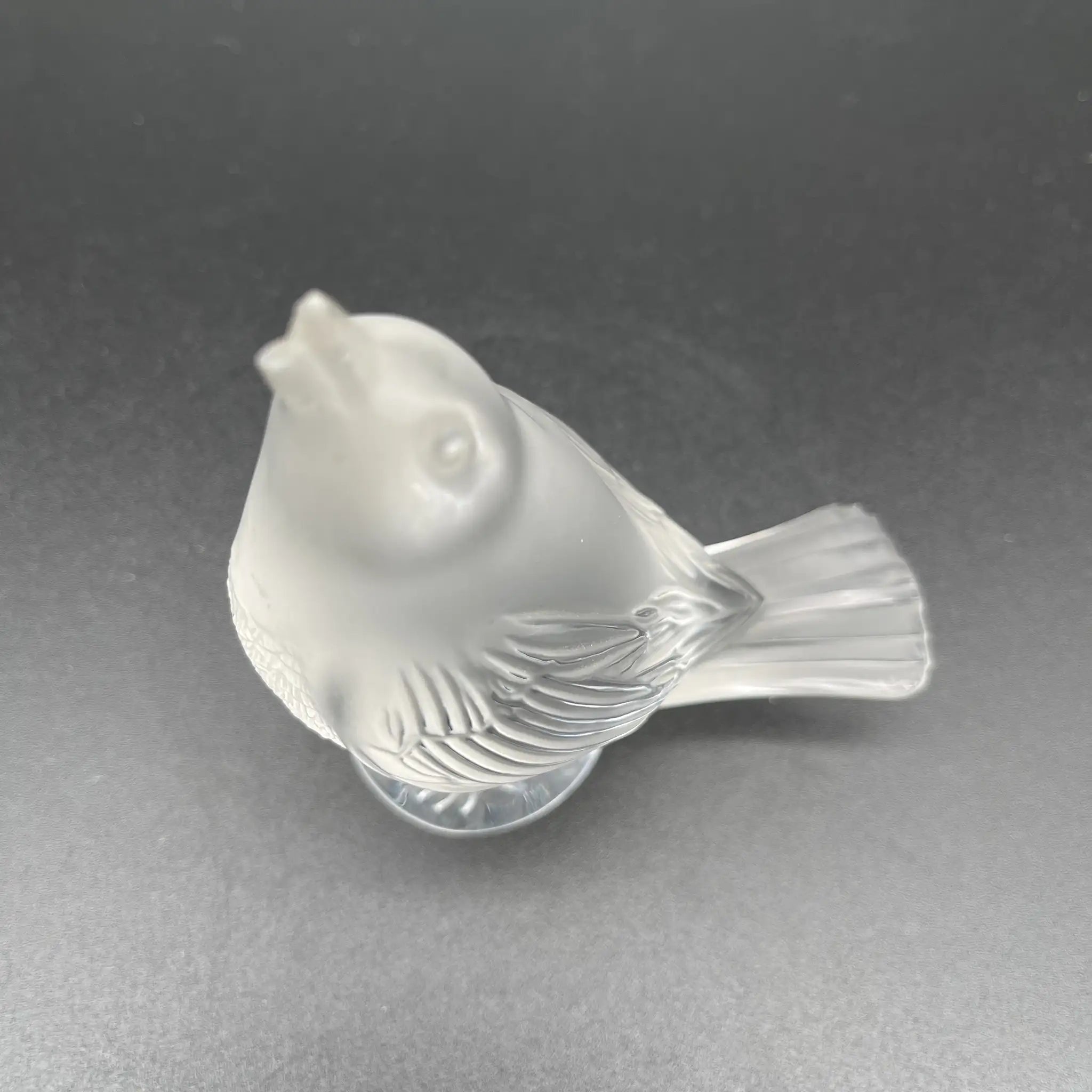 Antique Glass Object / LALIQUE / Chanteur (Singing Bird) / Glass / Satin Finish, Etching, Mold-Blown Glass