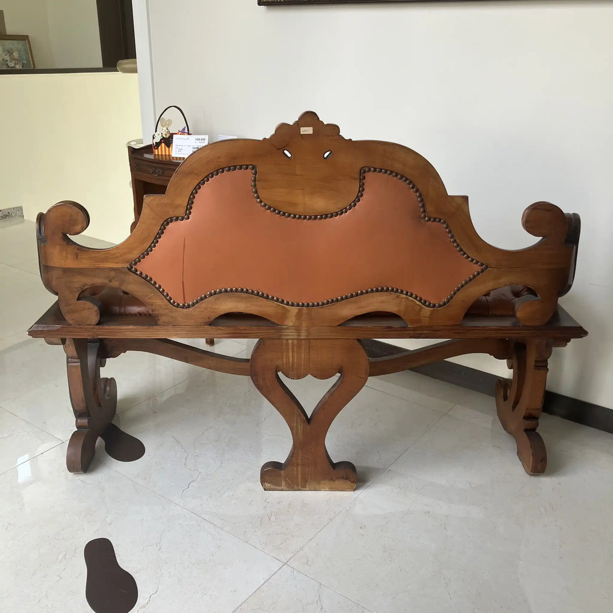 Sofa / British Classic / 20th Century / Genuine leather / Antique button tufting, all genuine leather upholstery / [Vintage]