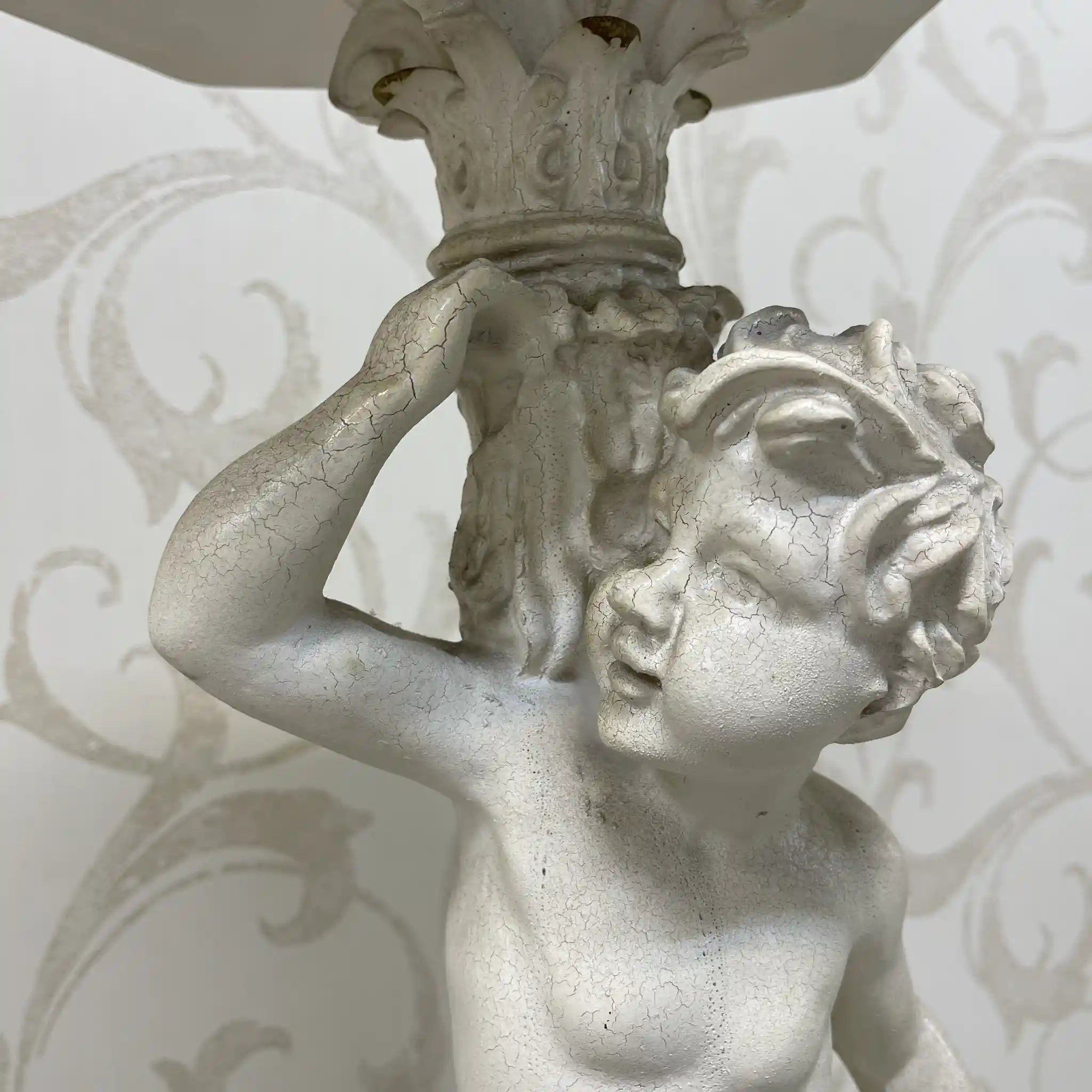 [Vintage] Flower stand / Neo-classical / 20th century / Polystone / Europe / Antique finish, high-definition relief