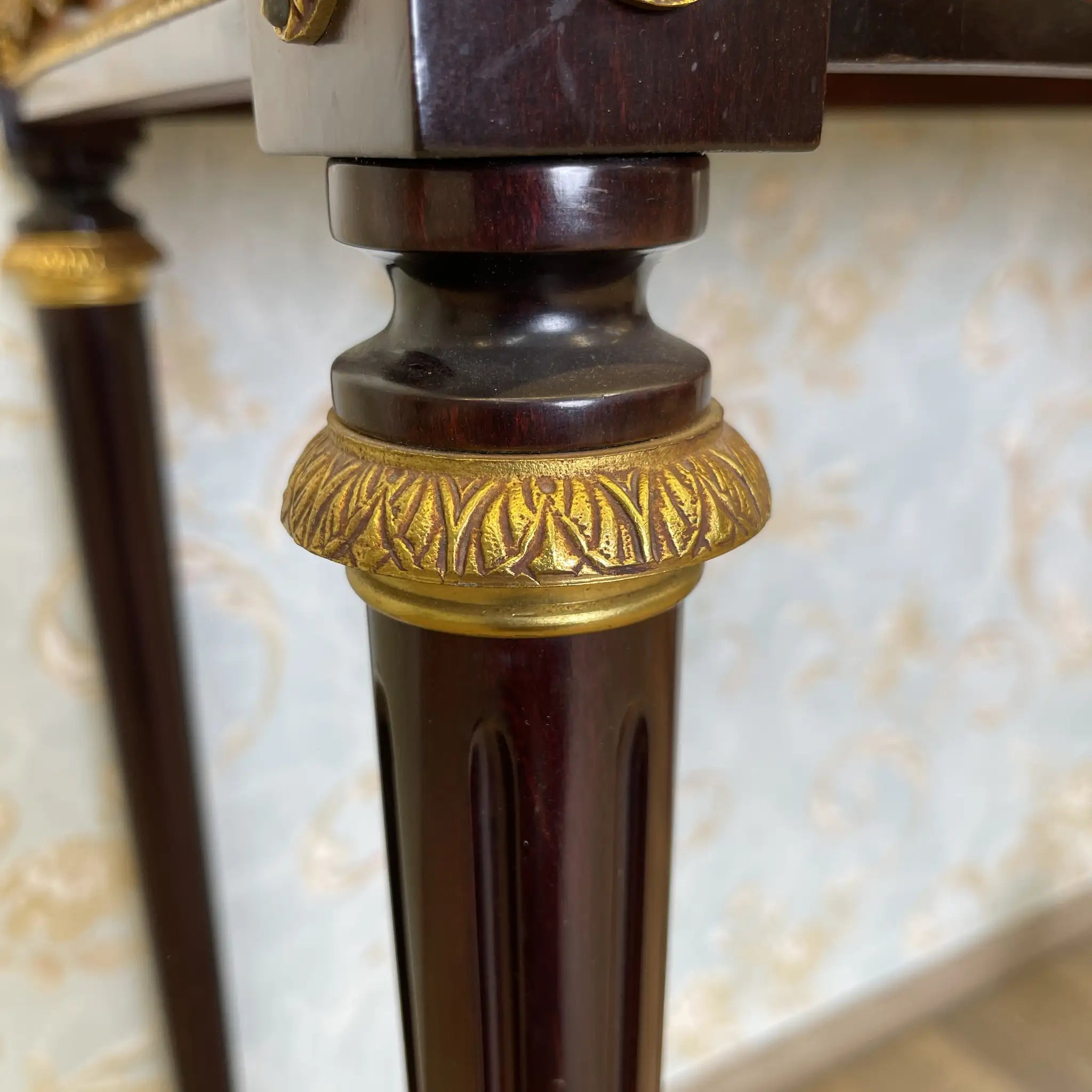 [Vintage] Console table / Mariner / Louis XVI style / 20th century / Marble / Spain / Fluted legs